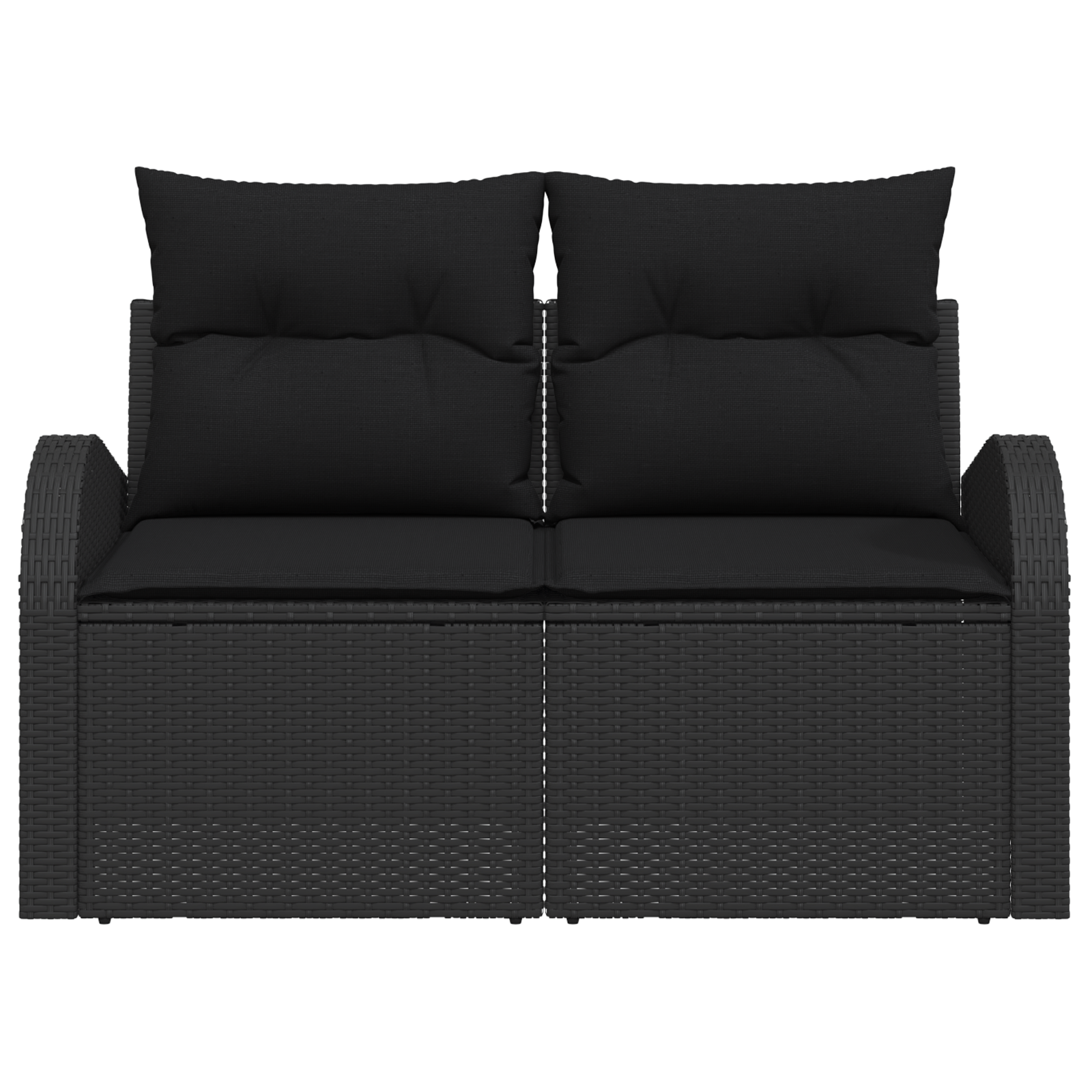Sodo sofa su pagalve Juoda 124 x 62 x 69cm poliratanas
