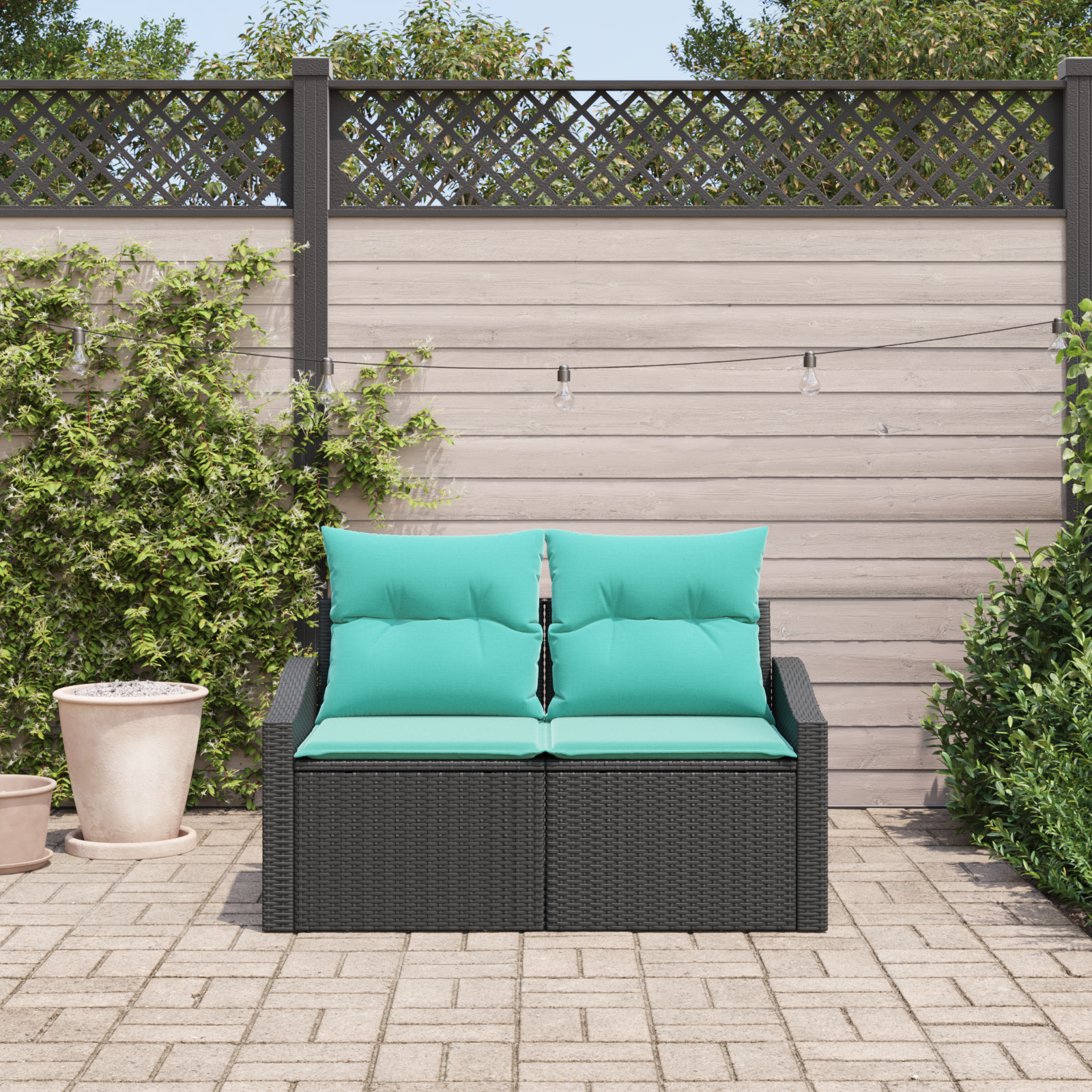 Sodo sofa Pilka 123 x 62 x 69cm poliratanas