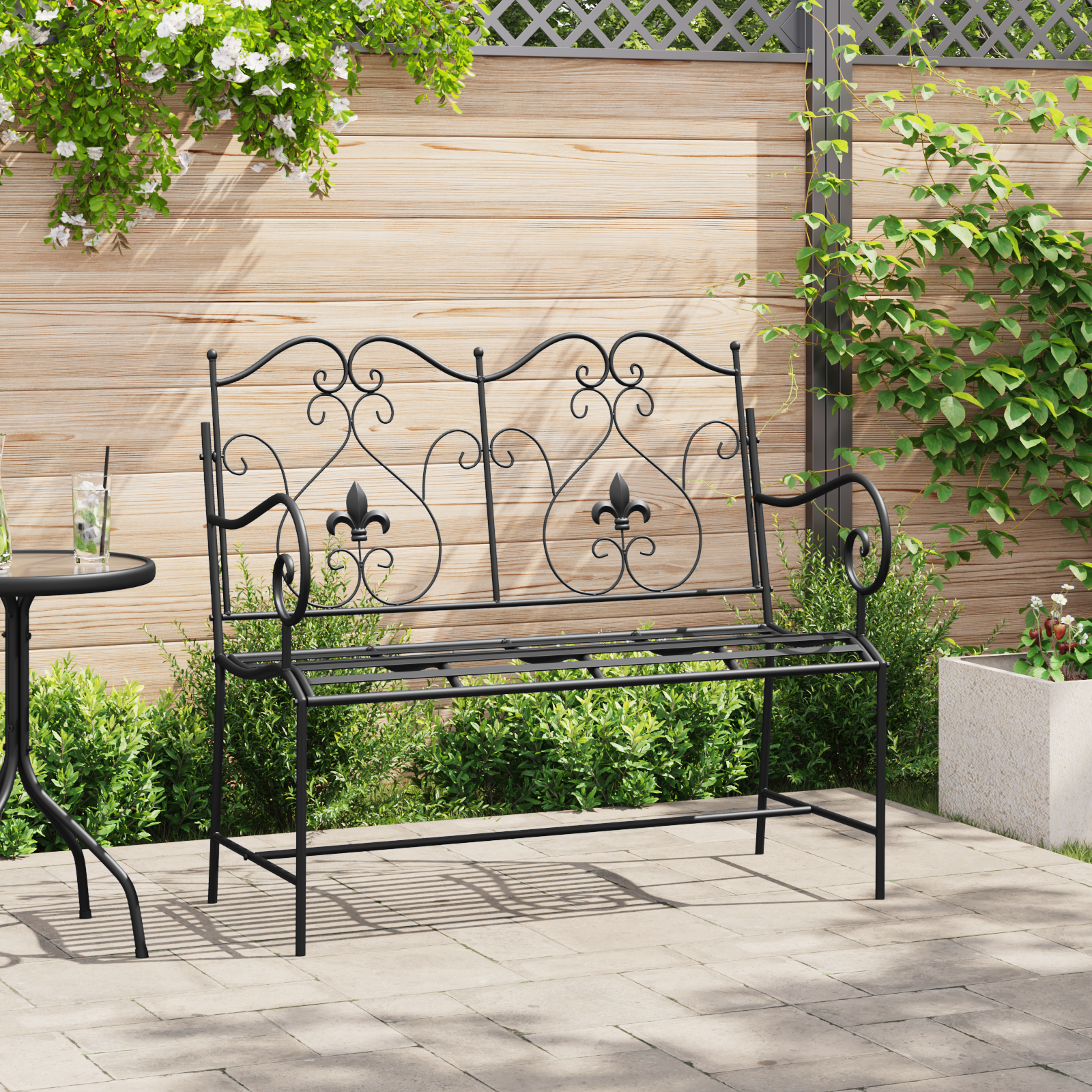Dārza sols Melns 104 x 54 x 93 cm Tērauds