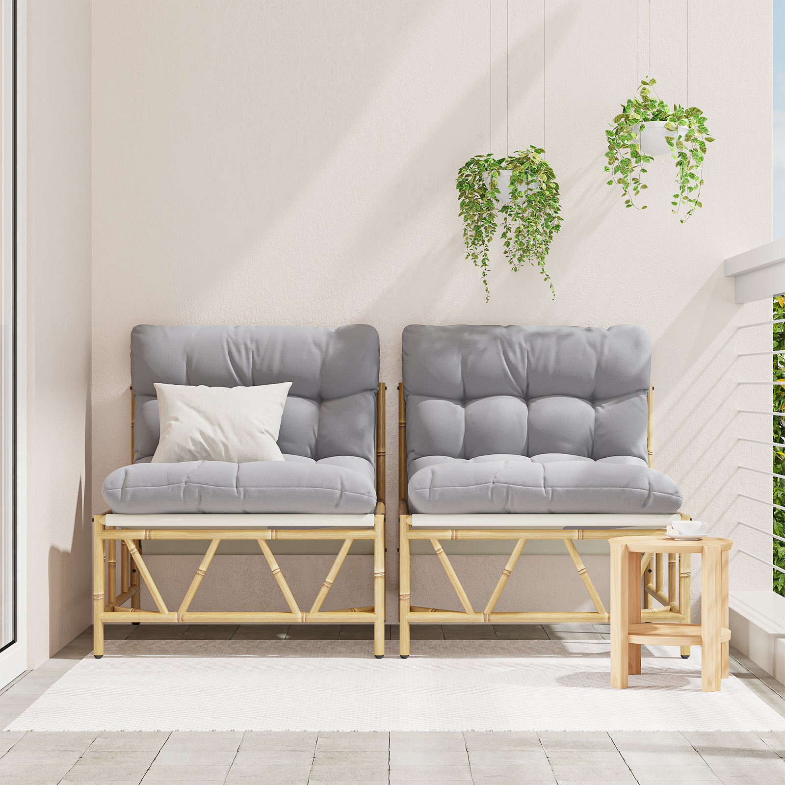 sodo atsipalaidavimo kėdės 2 vnt su pagalve 60x80x71 cm plienas