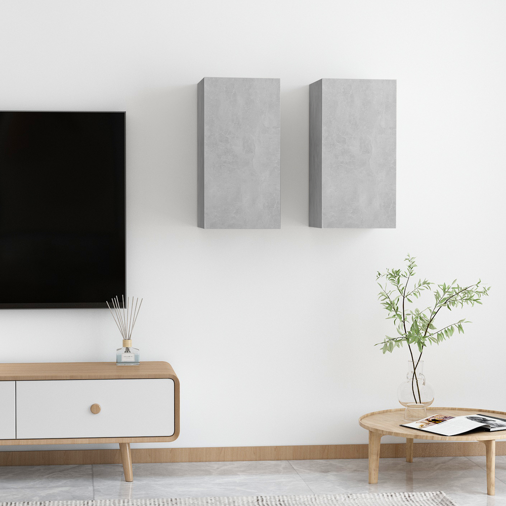| Sieninė televizoriaus spinta | 2 pcs Betono pilka