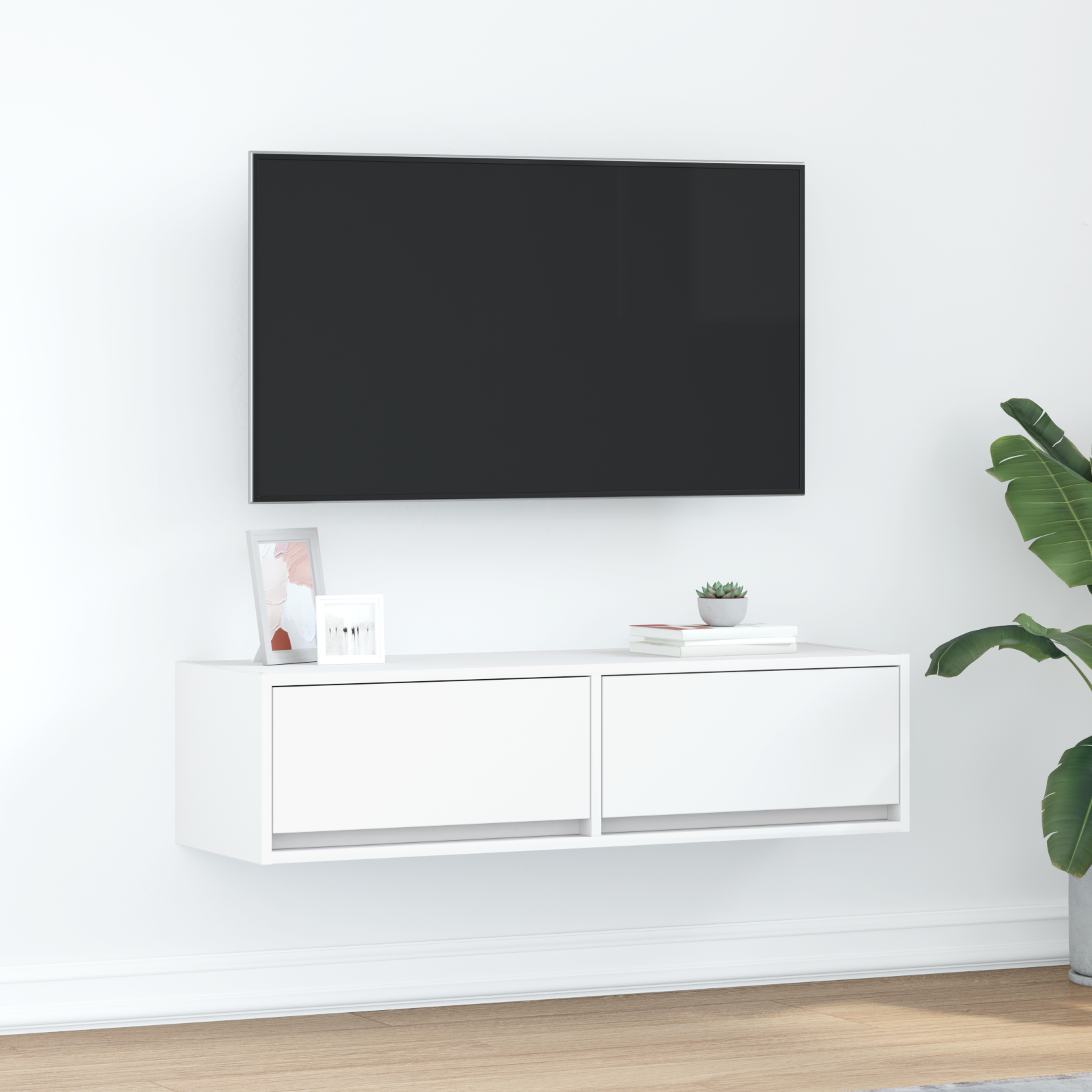 TV skapītis ar atvilktnēm Balts 100 x 31 x 25.5 cm