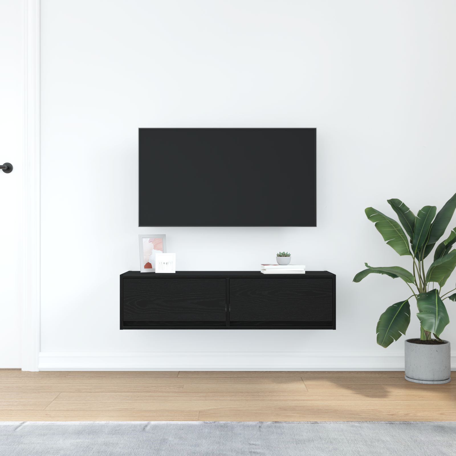 Televizoriaus spintelė juoda ąžuolo 100 x 31 x 25.5 cm