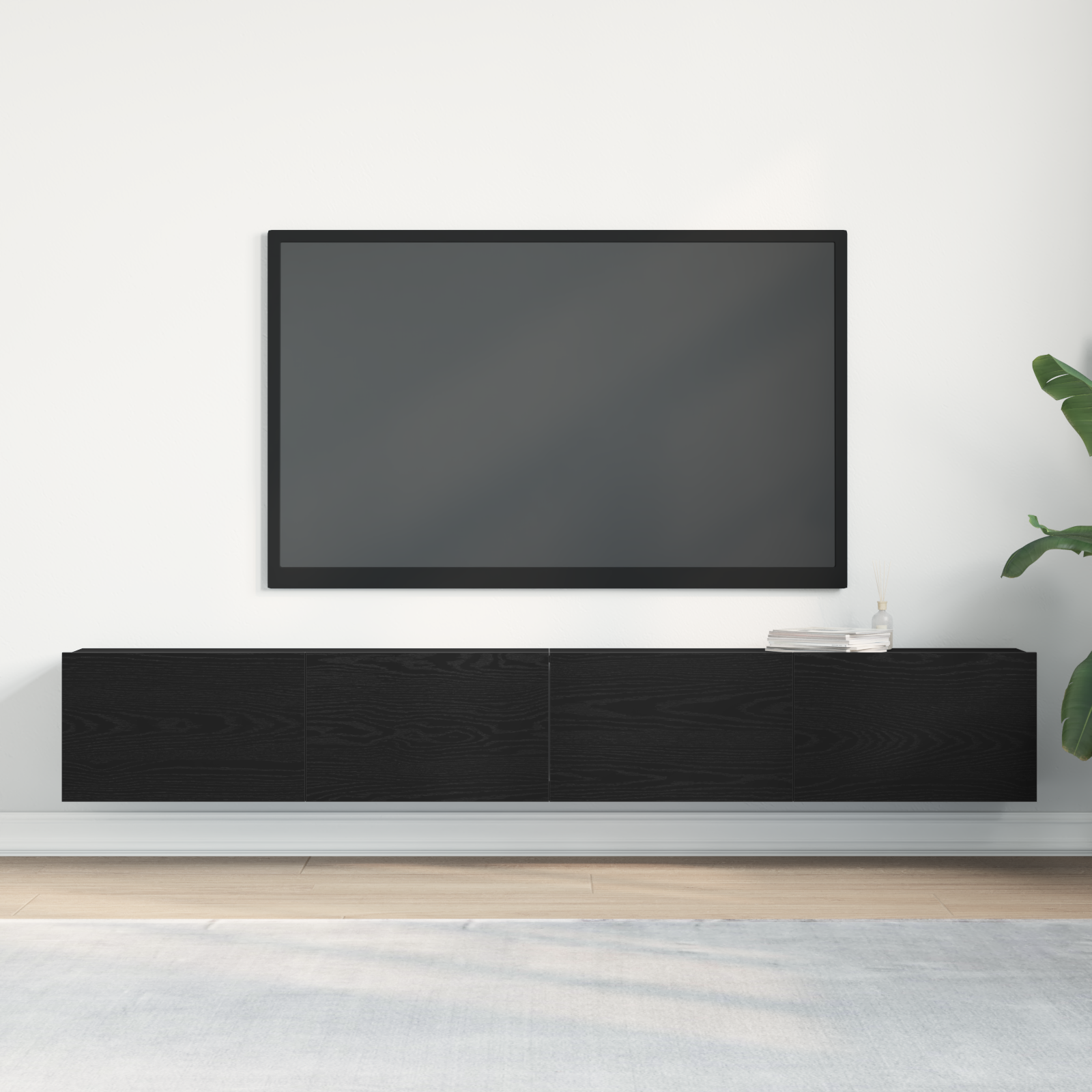 TV skapis 2 gab. melns 100 x 30 x 30 cm