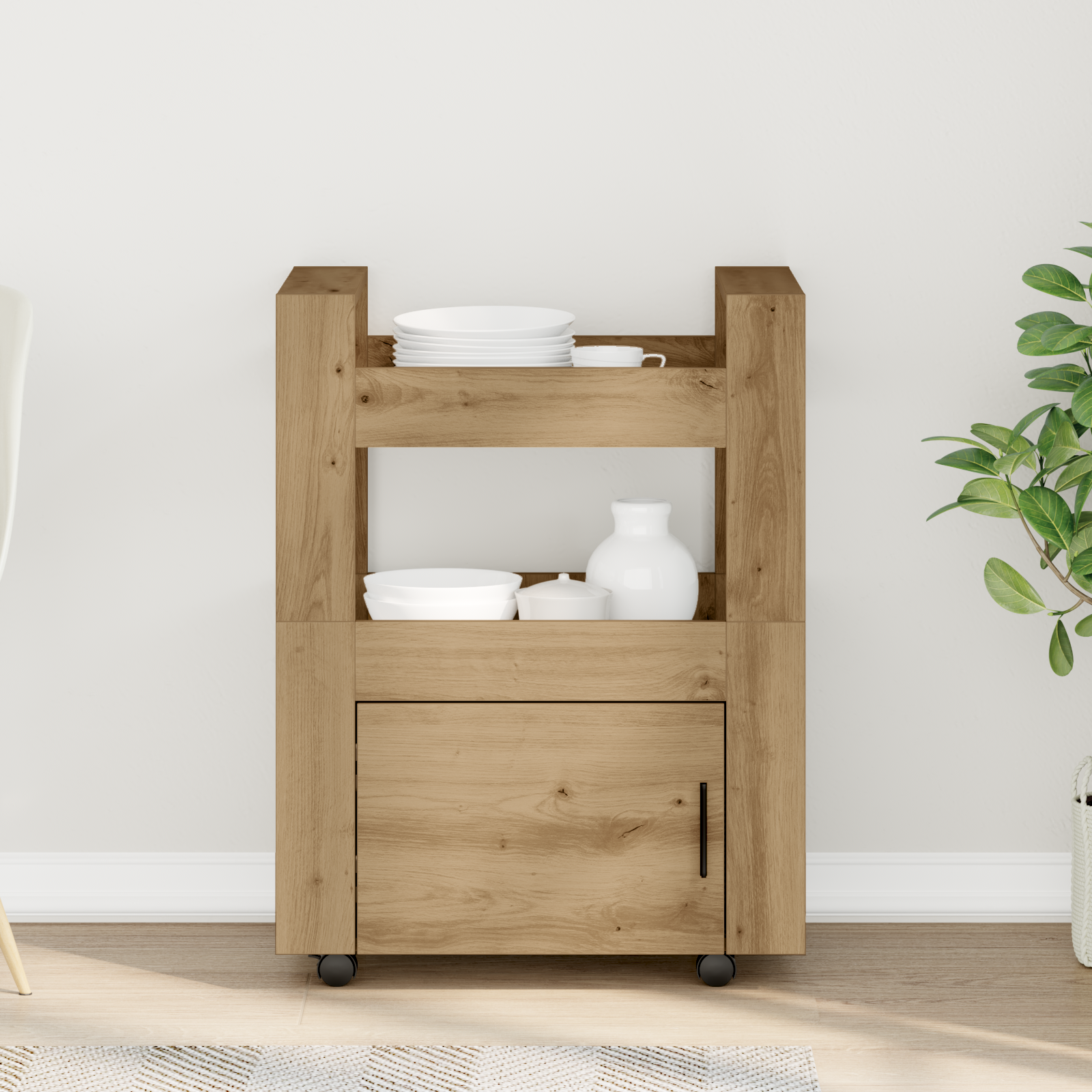 Kitchen trolley artisan oak 60 x 45 x 80 cm