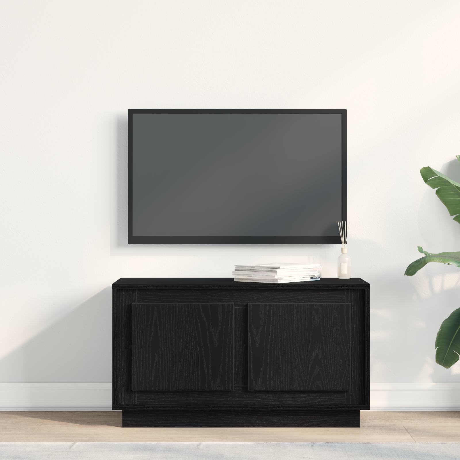 Televizoriaus spintelė juoda ąžuolo 80 x 35 x 45 cm