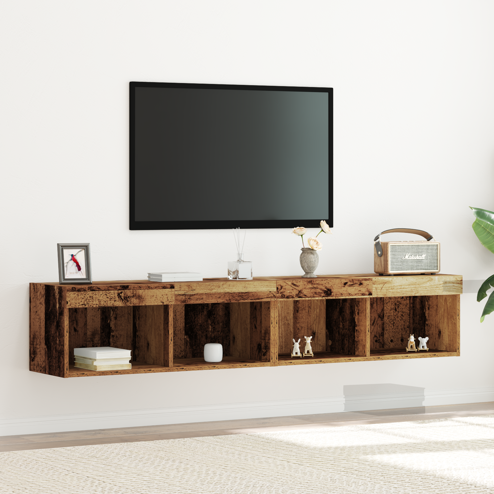 TV spintelių komplektas 2 pcs Sena mediena 80 x 30 x 30 cm