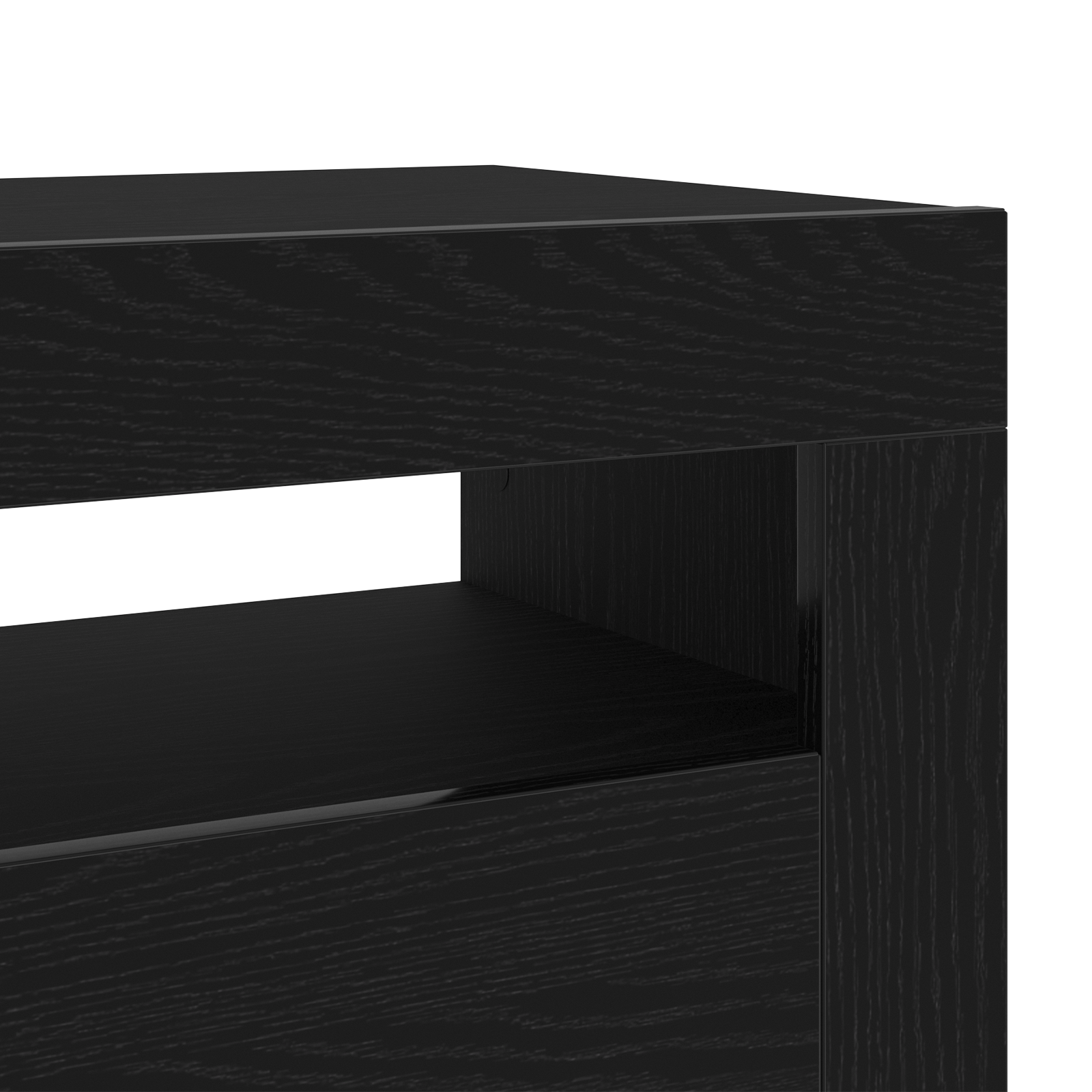Juoda TV Spintelė su LED Šviesomis 90x35x40 cm Iš Inžinerinės Medienos