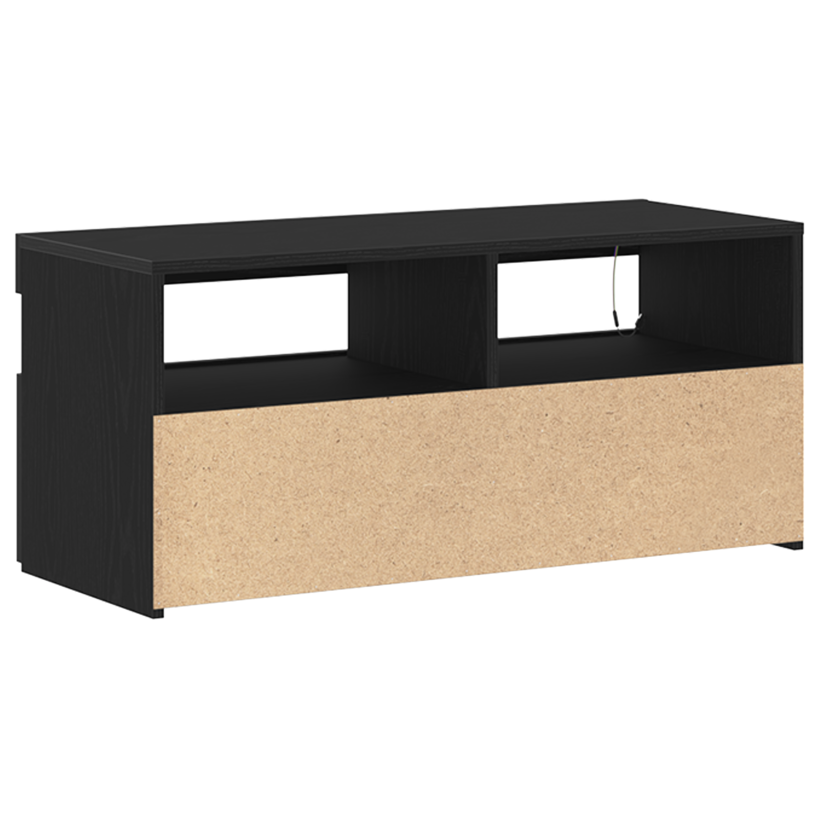 Juoda TV Spintelė su LED Šviesomis 90x35x40 cm Iš Inžinerinės Medienos
