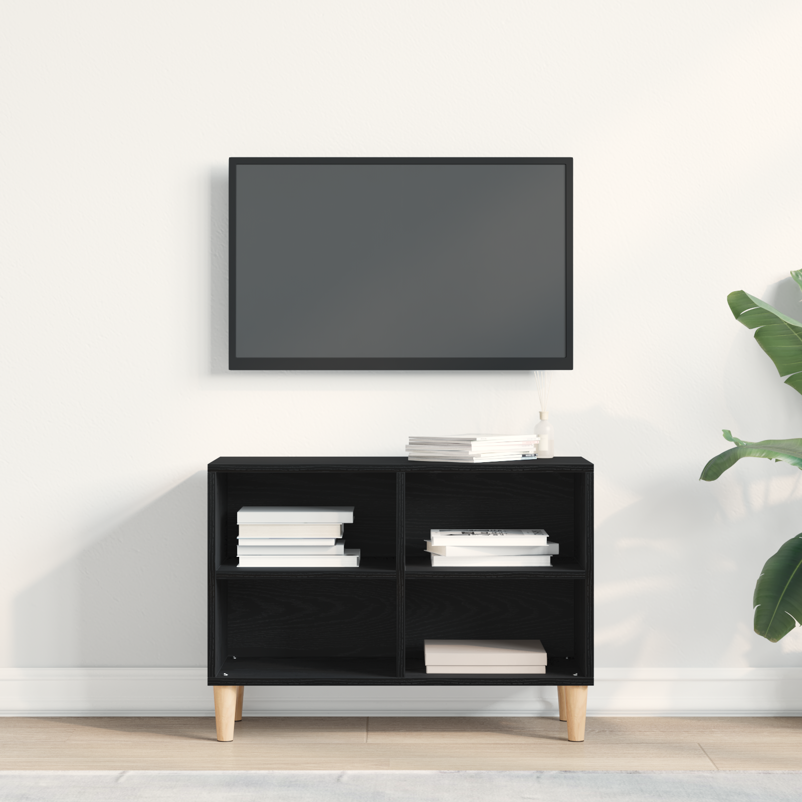 Televizoriaus spintelė Juoda 69.5 x 30 x 50 cm Apdirbta mediena