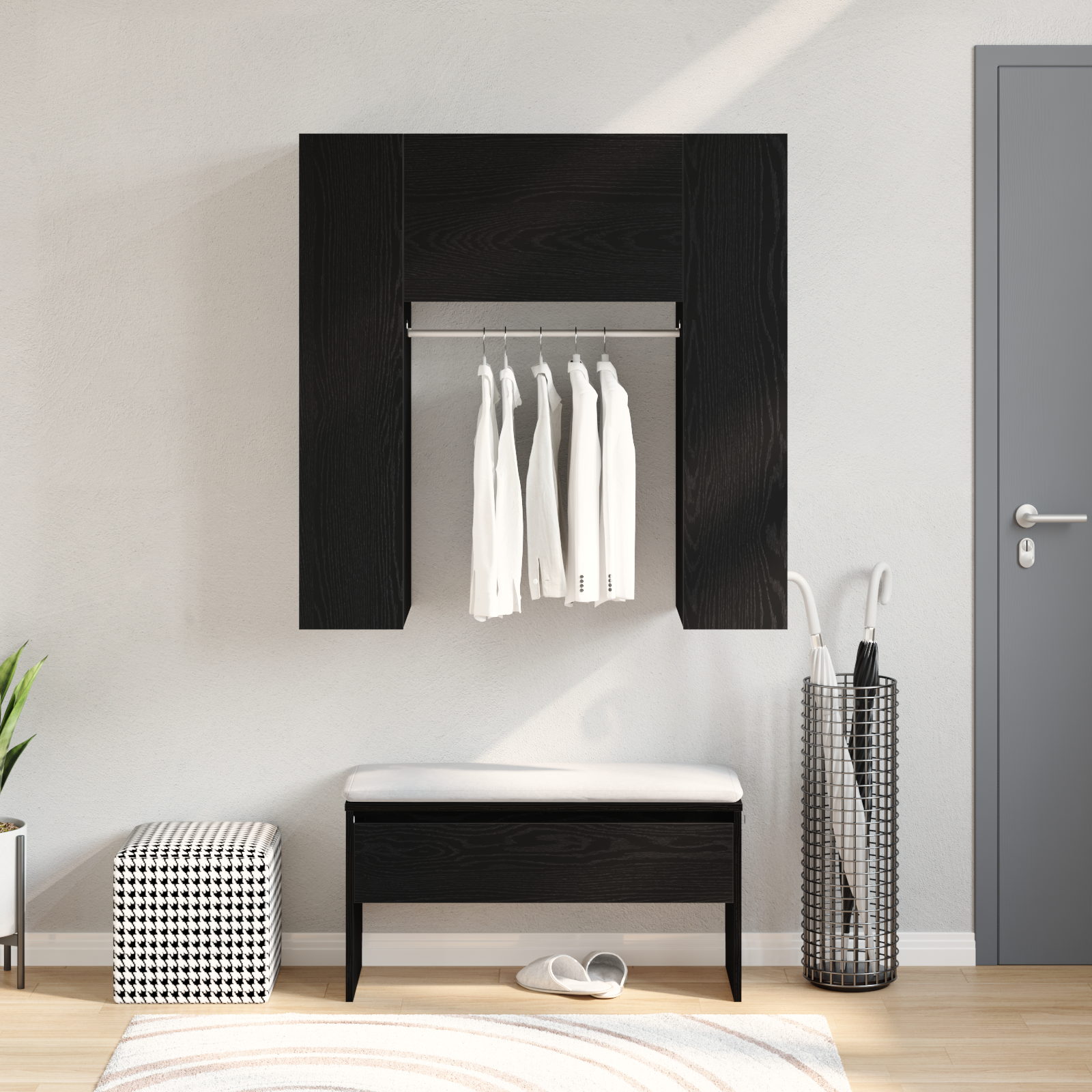 Hallway Cabinet Black Oak 97.5 x 37 x 99 cm