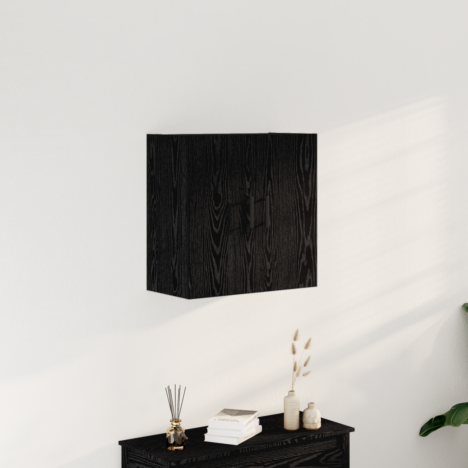 Sieninė spintelė juoda ąžuolo 60 x 31 x 60 cm Apdirbta mediena