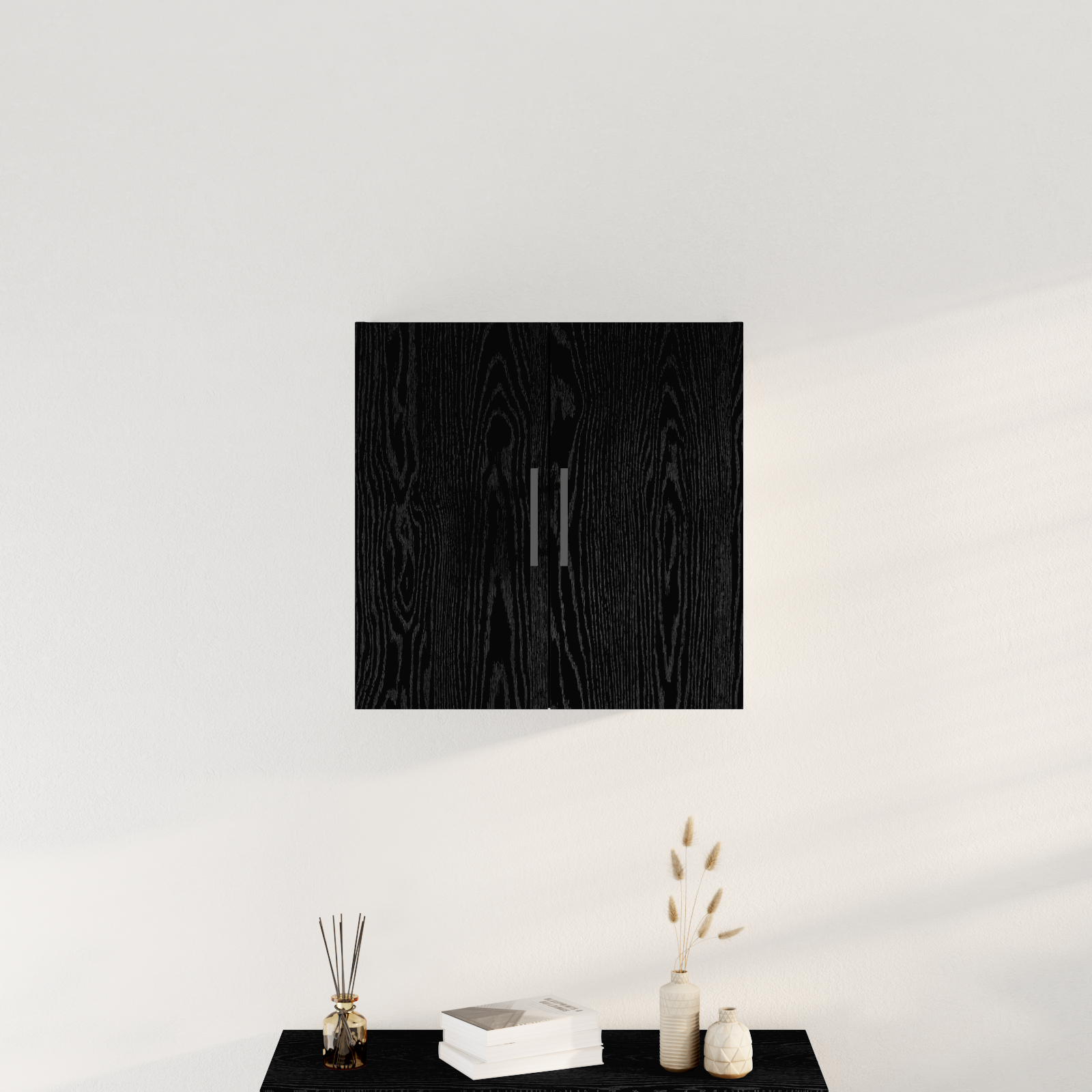 Sieninė spintelė juoda ąžuolo 60 x 31 x 60 cm Apdirbta mediena