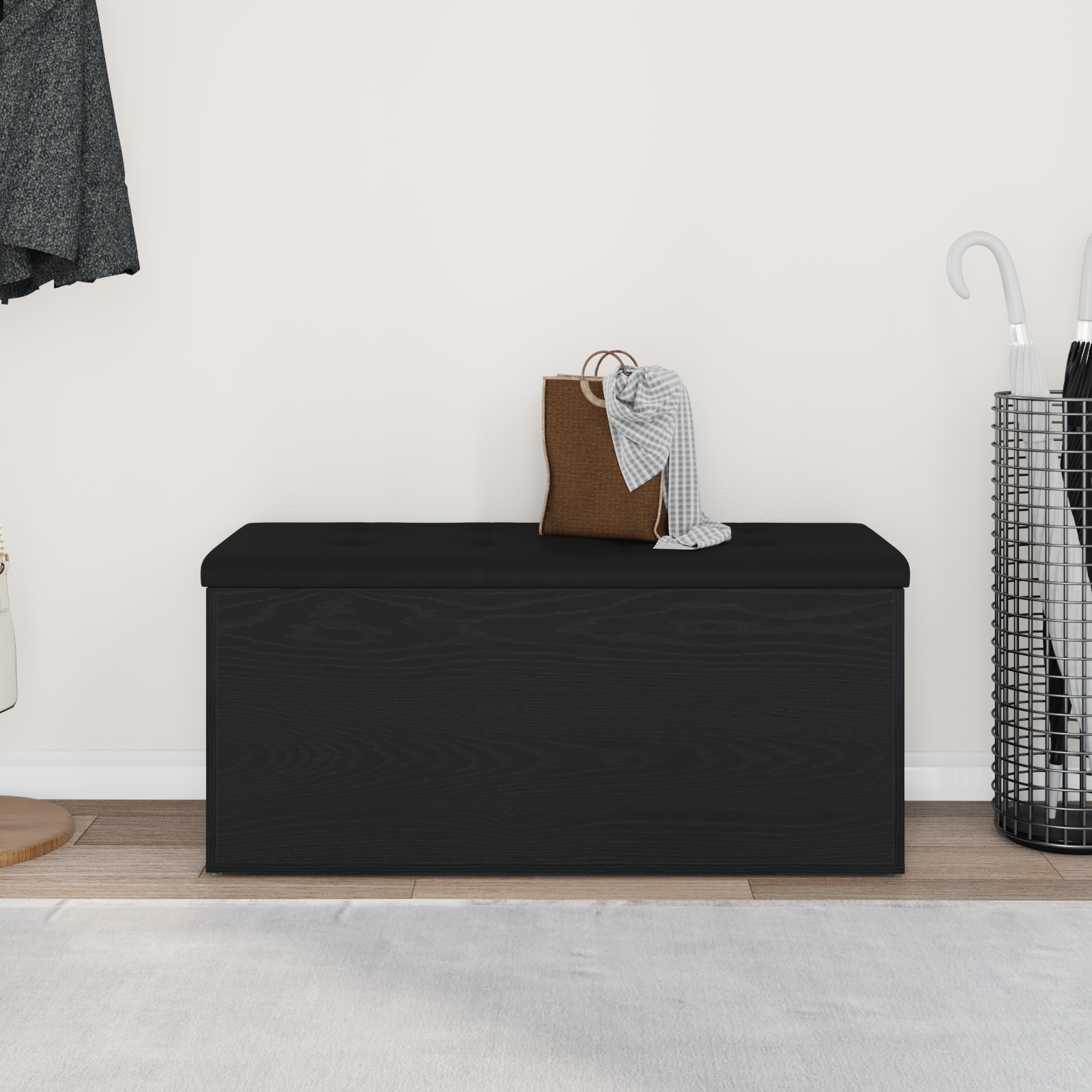 Laikymo suolas juoda ąžuolo 102 x 42 x 45 cm Apdirbta mediena
