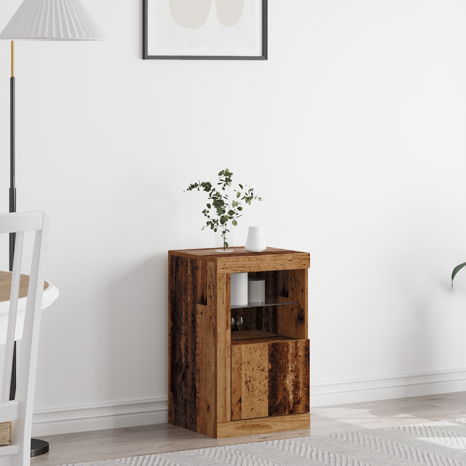 LED Sideboard Old Wood 41 x 37 x 67 cm Engineered wood