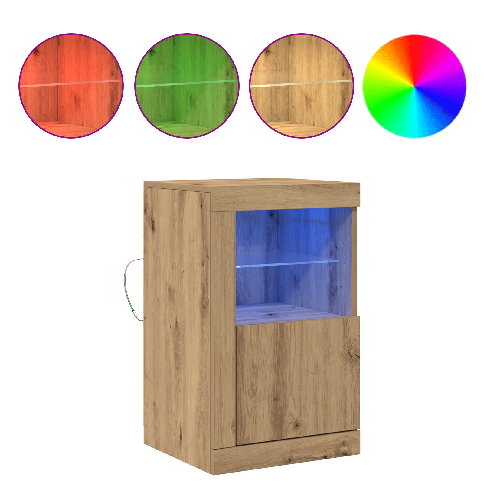 LED bufete 2 gab. Amatnieku ozols 41 x 37 x 67 cm