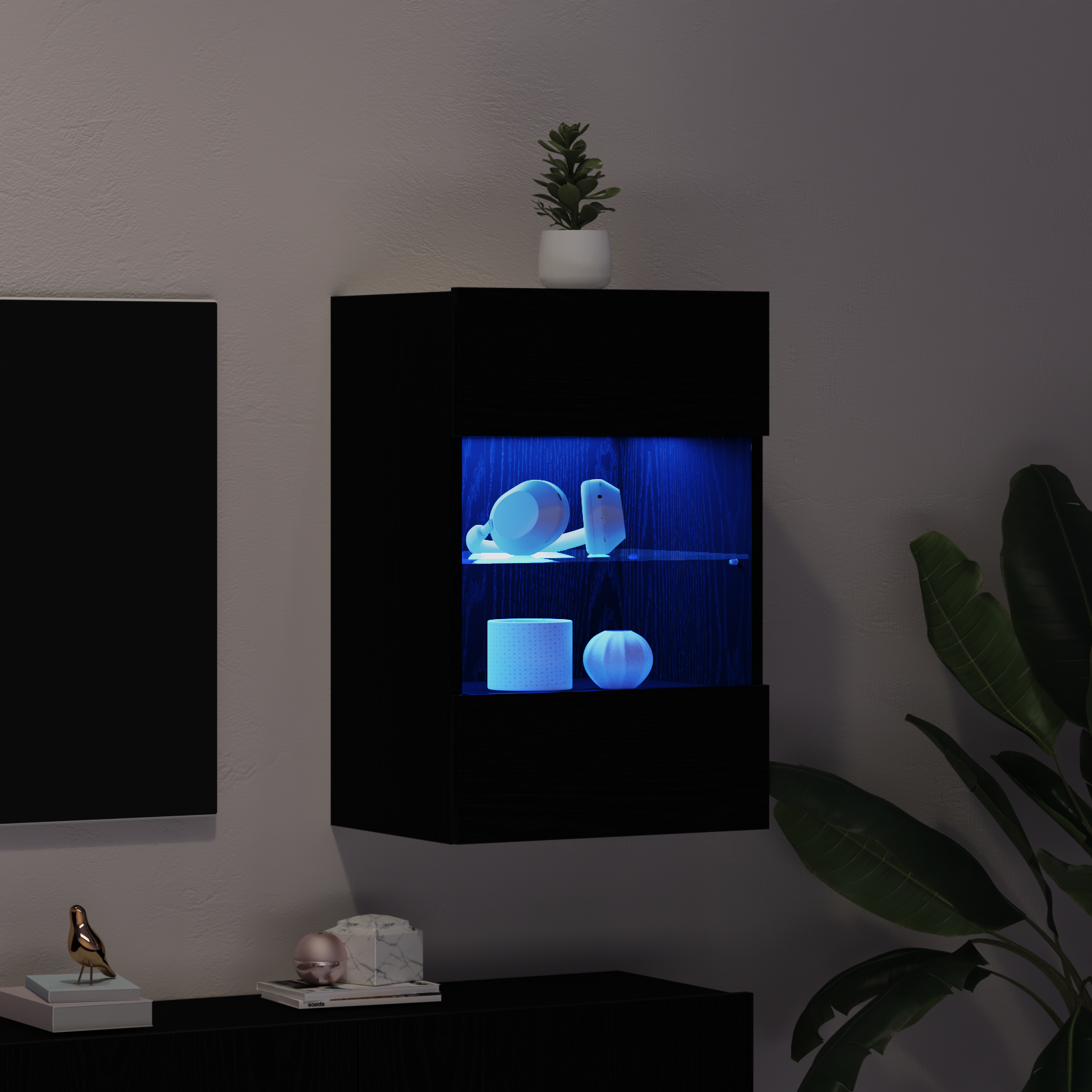Televizoriaus spintelė Juoda 40 x 30 x 60.5 cm Apdirbta mediena