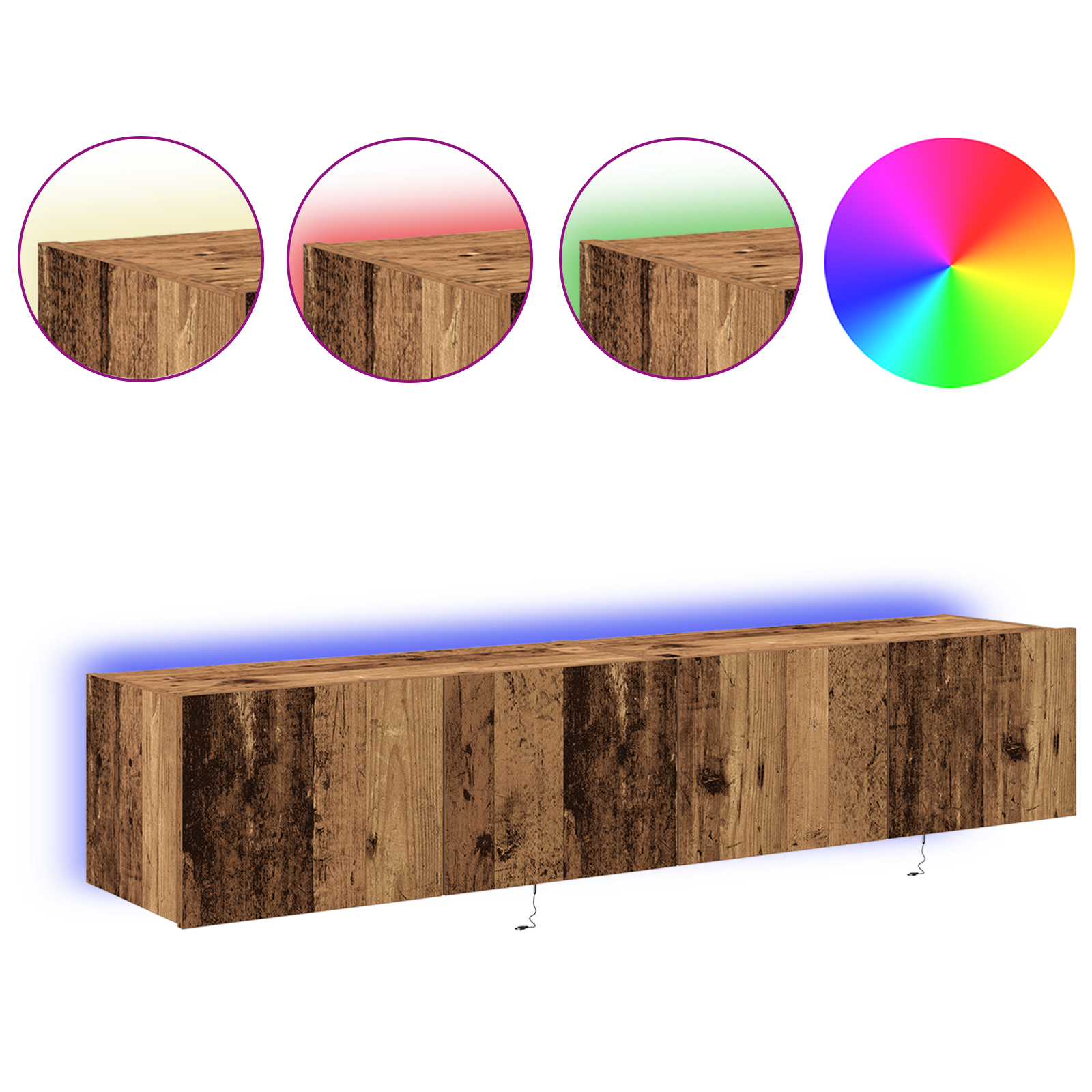 TV sieninė spintelė 2 pcs Senovinis medis 80 x 35 x 31 cm