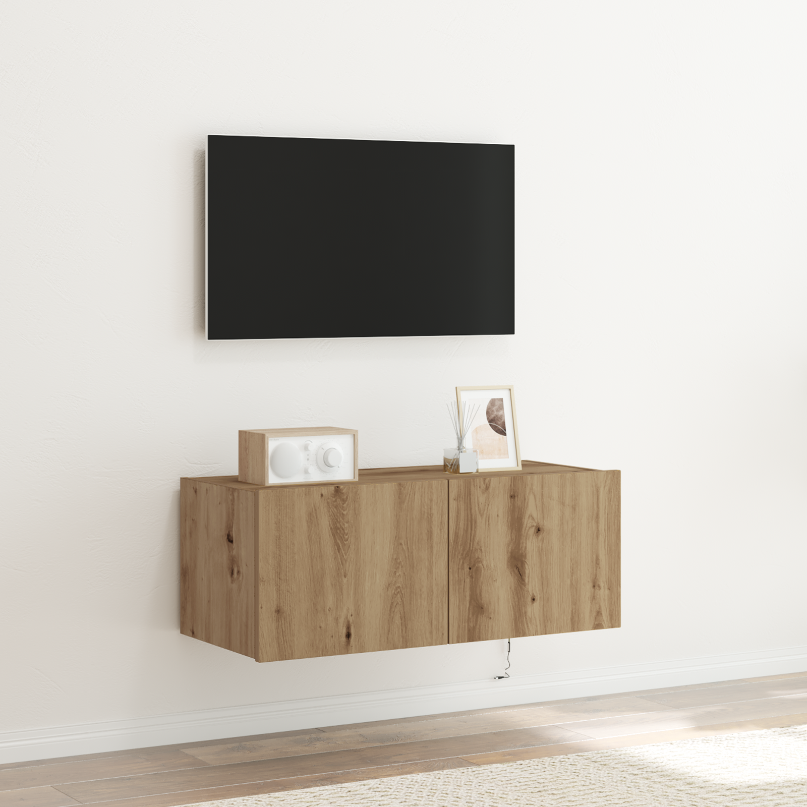 TV sieninė spintelė Amatininkų ąžuolas 80 x 35 x 31 cm