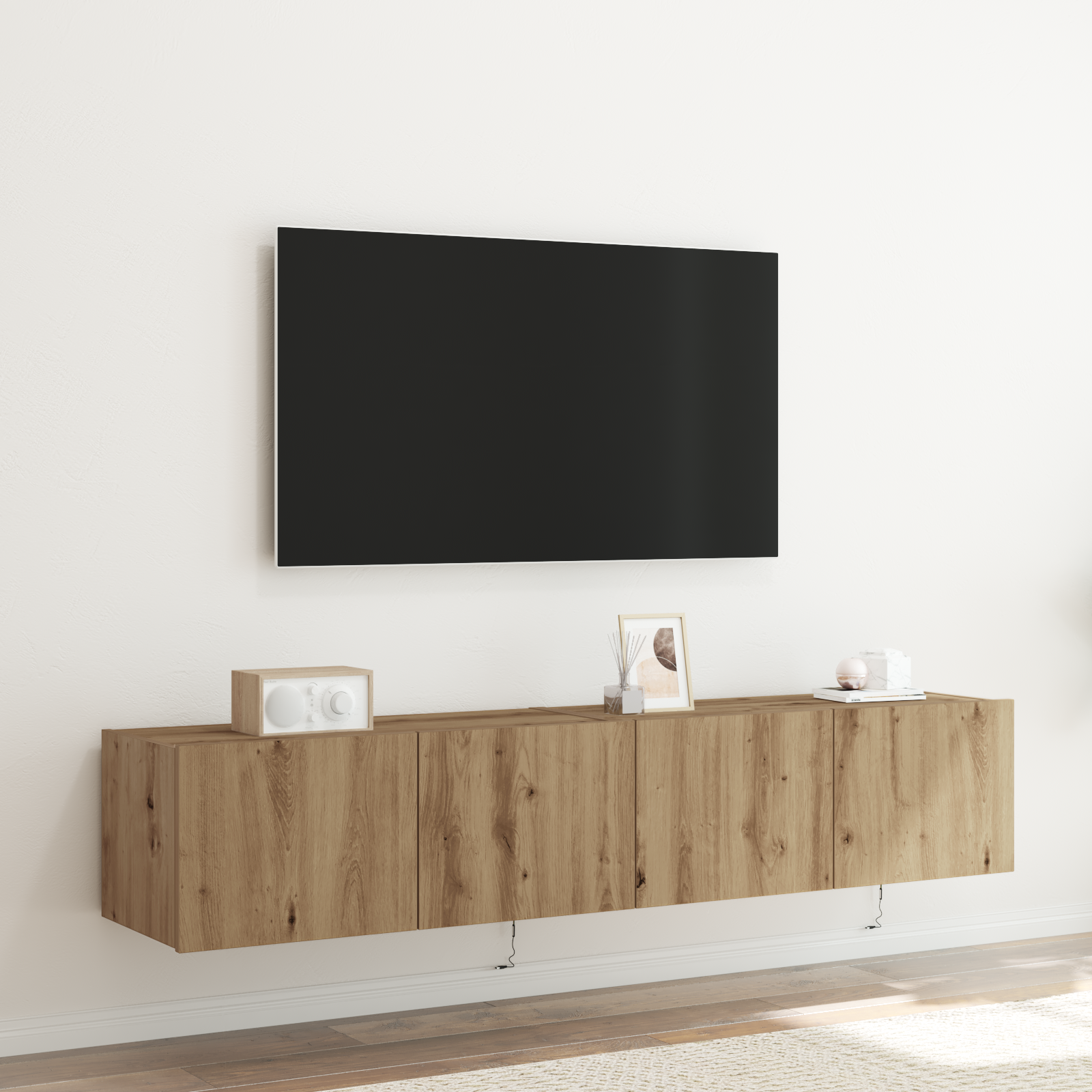 TV sienas skapītis 2 gab. Amatnieku ozols 80 x 35 x 31 cm