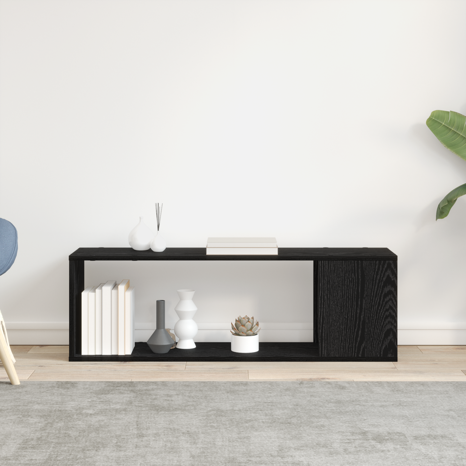 TV spintelių komplektas Juoda 100 x 24 x 63 cm Apdirbta mediena