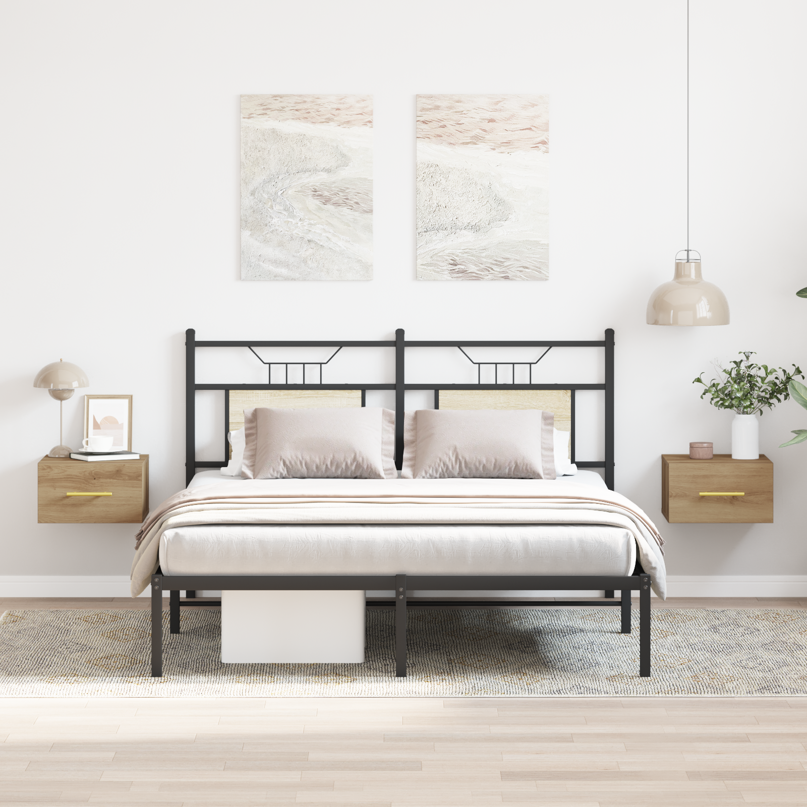 Šalia lovos spintelė 2 pcs artisano ąžuolo 35 x 35 x 20 cm