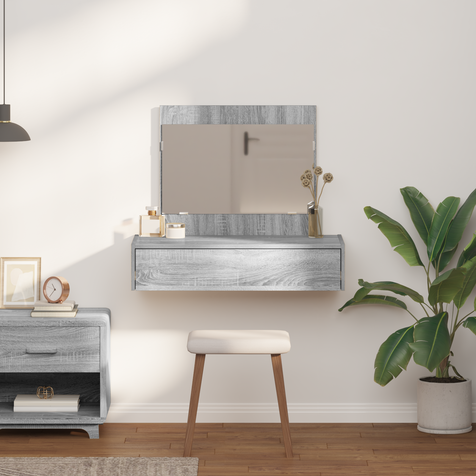 Dressing Table Grey 83 x 40 x 70 cm Engineered Wood