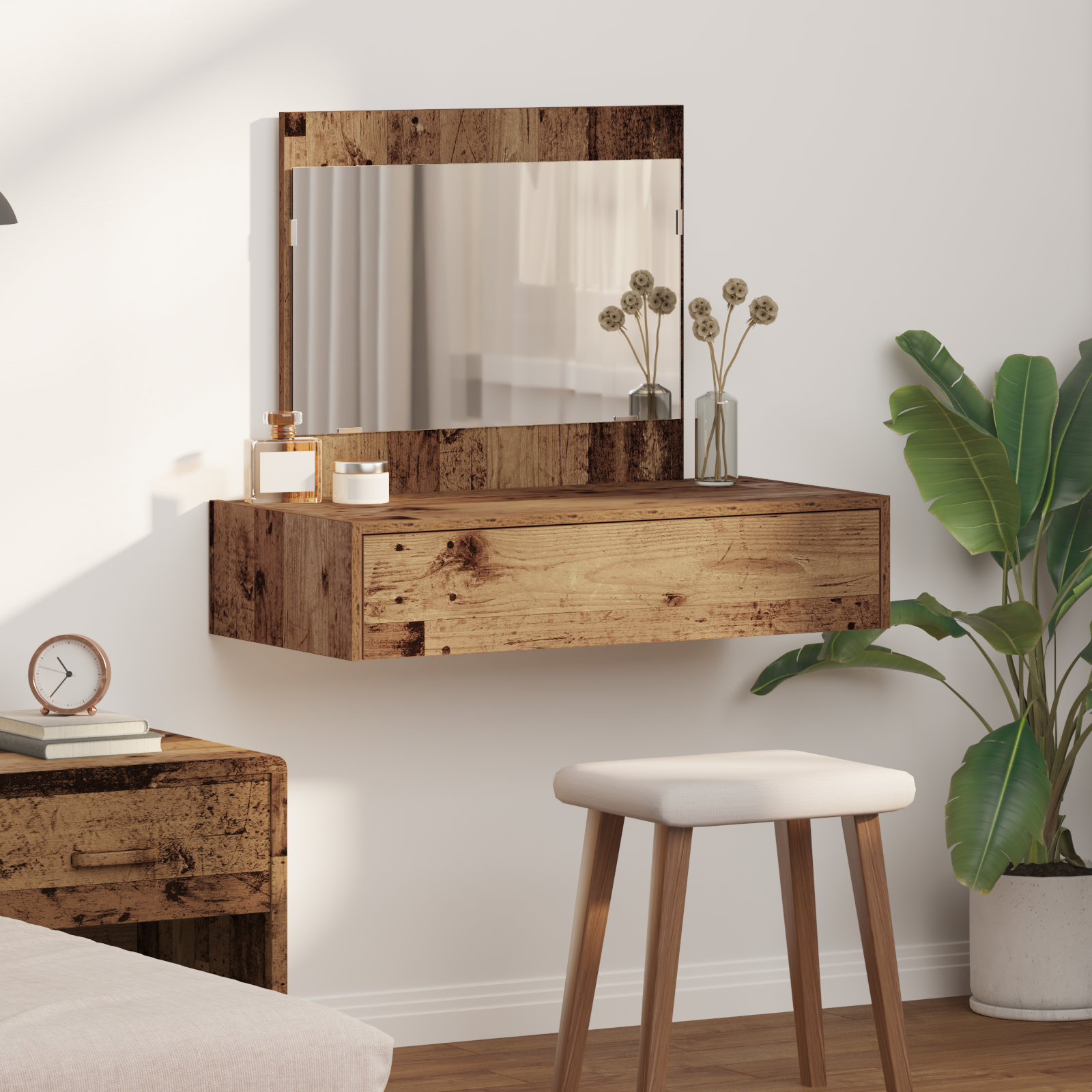 Makiažo stalas su stalčių Ruda 83 x 40 x 70 cm Apdirbta mediena