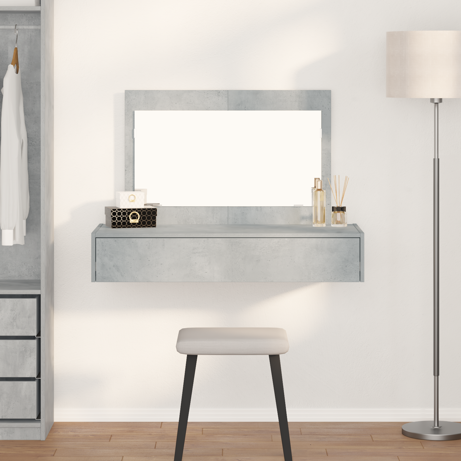 Dressing Table Grey 100 x 40 x 70 cm Engineered wood