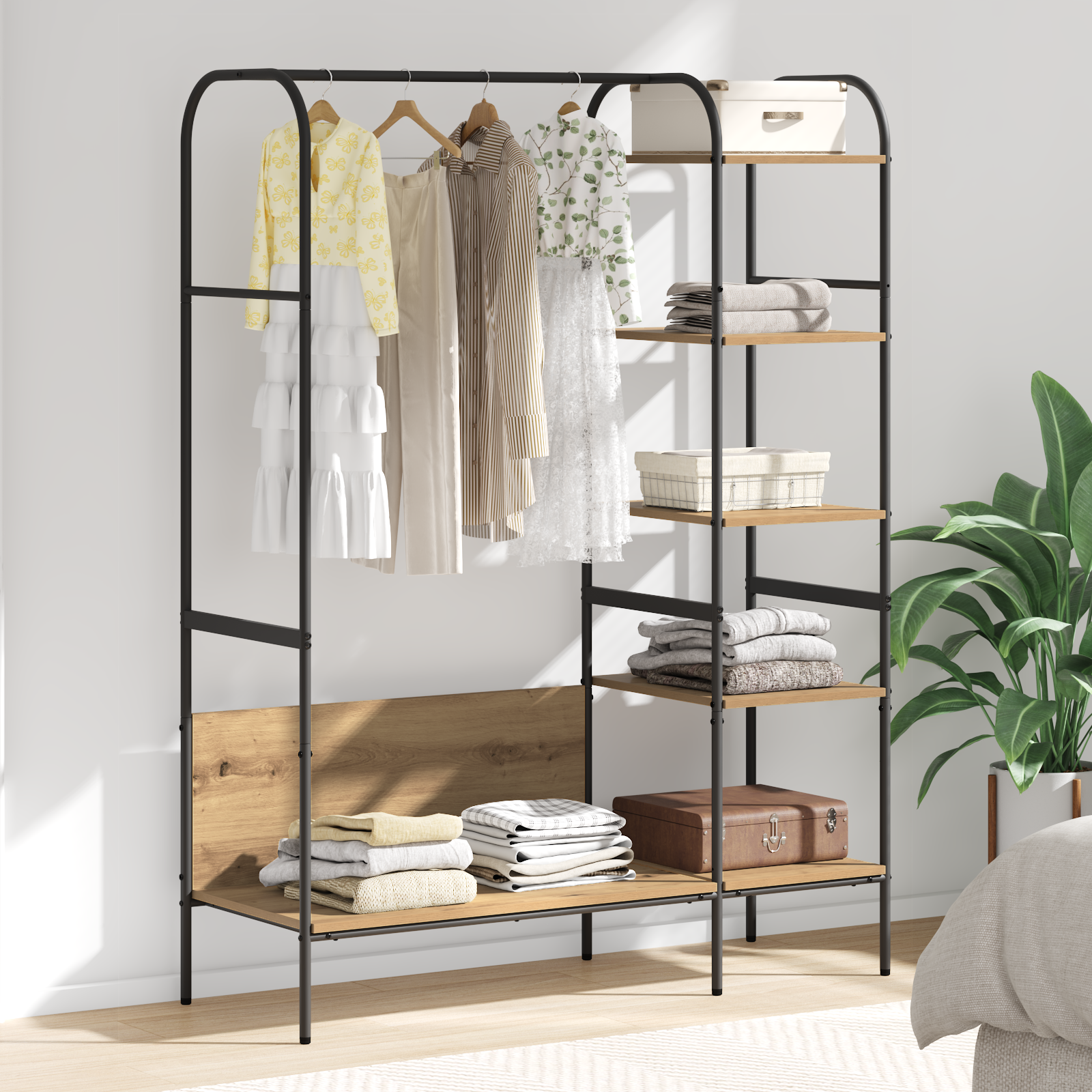 Clothing Rack Sand 120 x 44 x 160 cm Engineered Wood