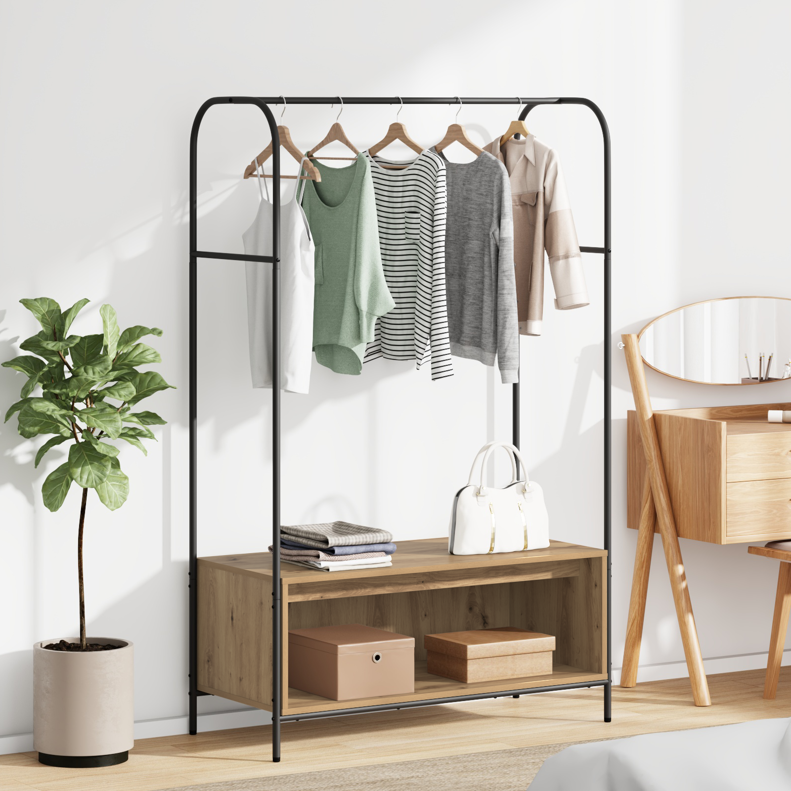 Clothes Rack Brown 100 x 44 x 160 cm Engineered Wood