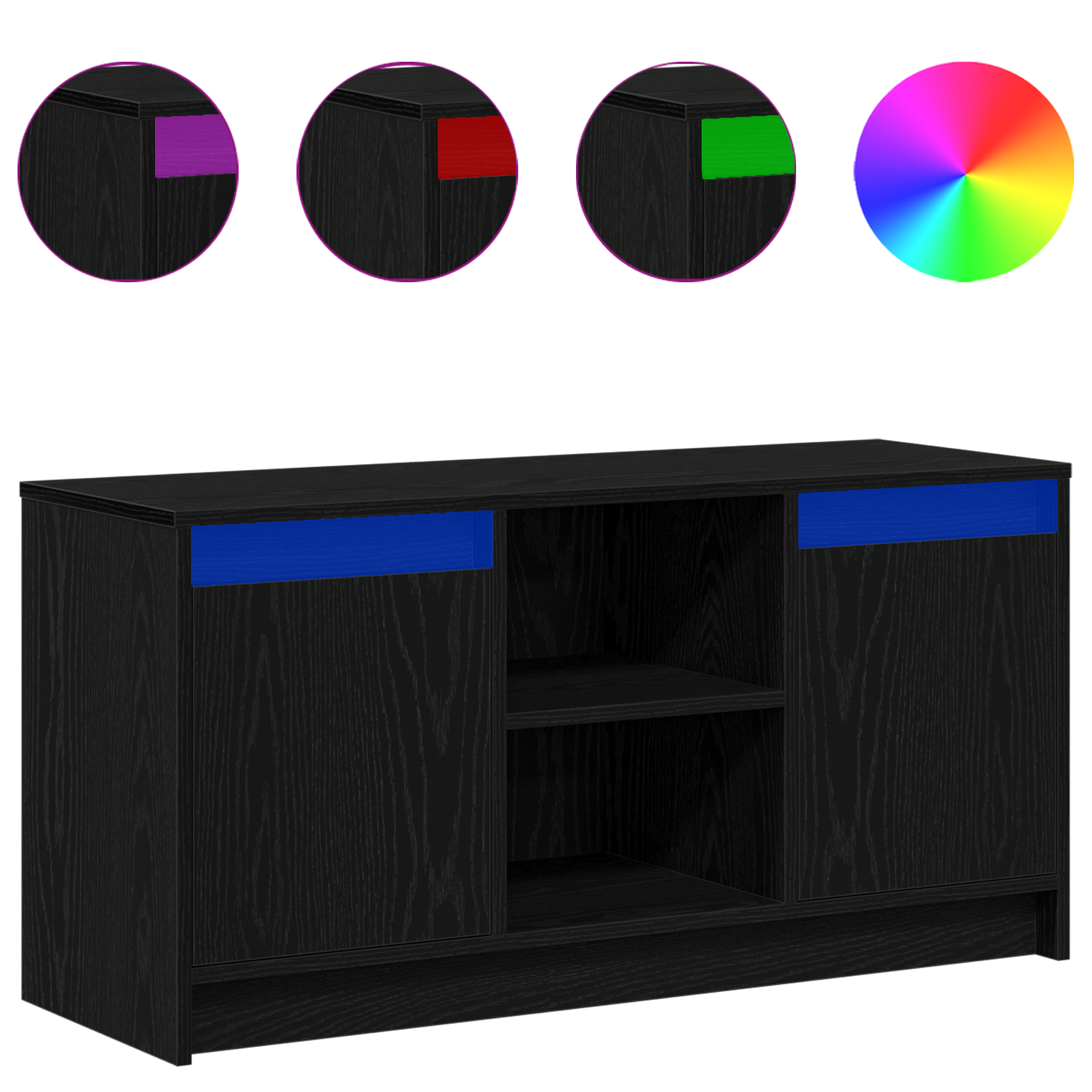 TV vienetai Juoda 100 x 34 x 50 cm Apdirbta mediena