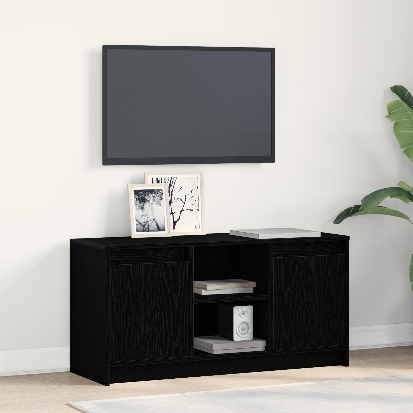 TV vienetai Juoda 100 x 34 x 50 cm Apdirbta mediena