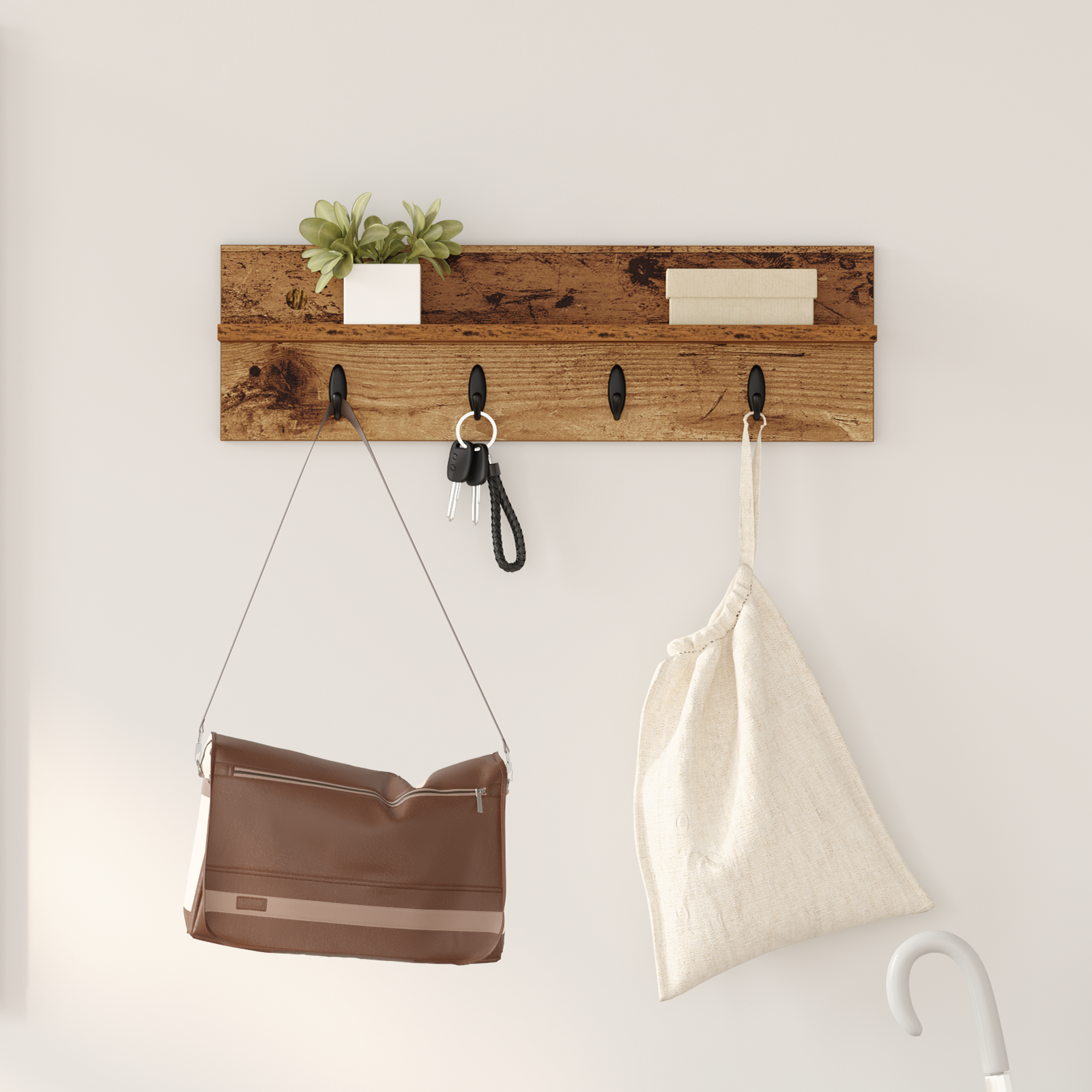 Prikabinamas paltas su saugykla Senas medis 60 x 10,5 x 18 cm