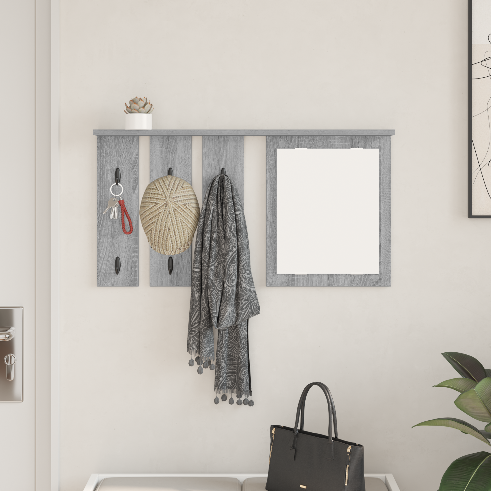 Prikabinamas paltas Pilka sonoma ąžuolo 85 x 10 x 45 cm