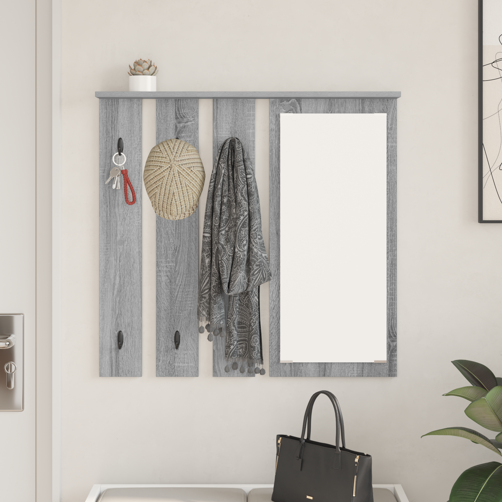 Prikabinamas paltas Pilka sonoma ąžuolo 84 x 10 x 80 cm