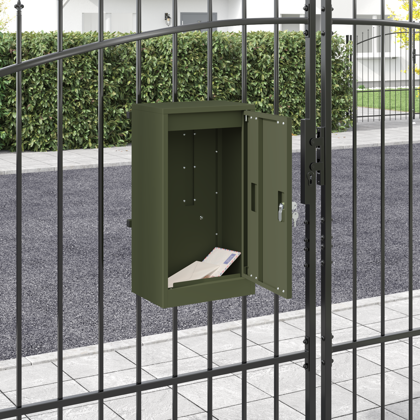 mailbox su saugykla Alyvuogių žalia 30 x 20 x 55 cm Plienas