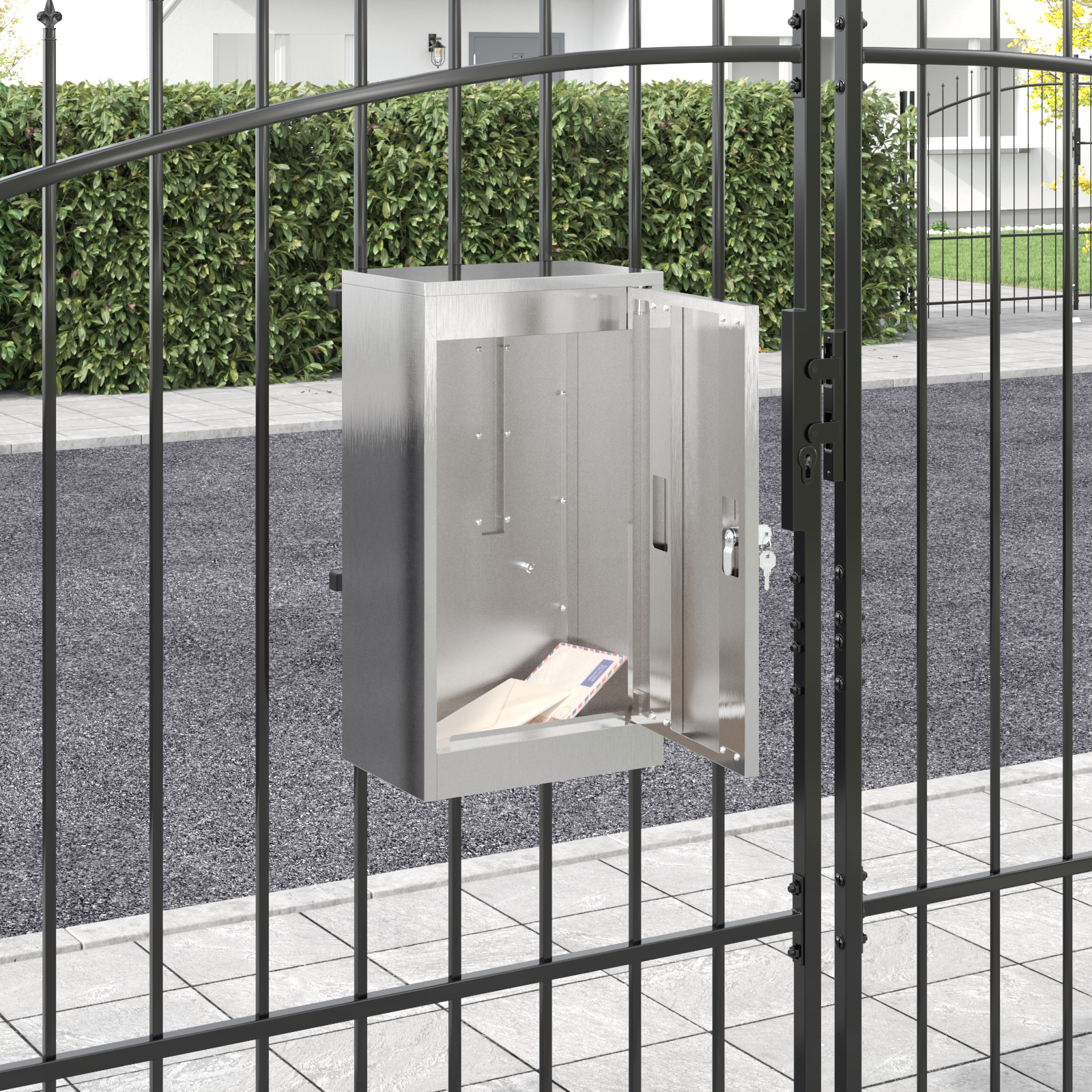mailbox Juoda 30 x 23 x 55 cm Nerūdijantis plienas