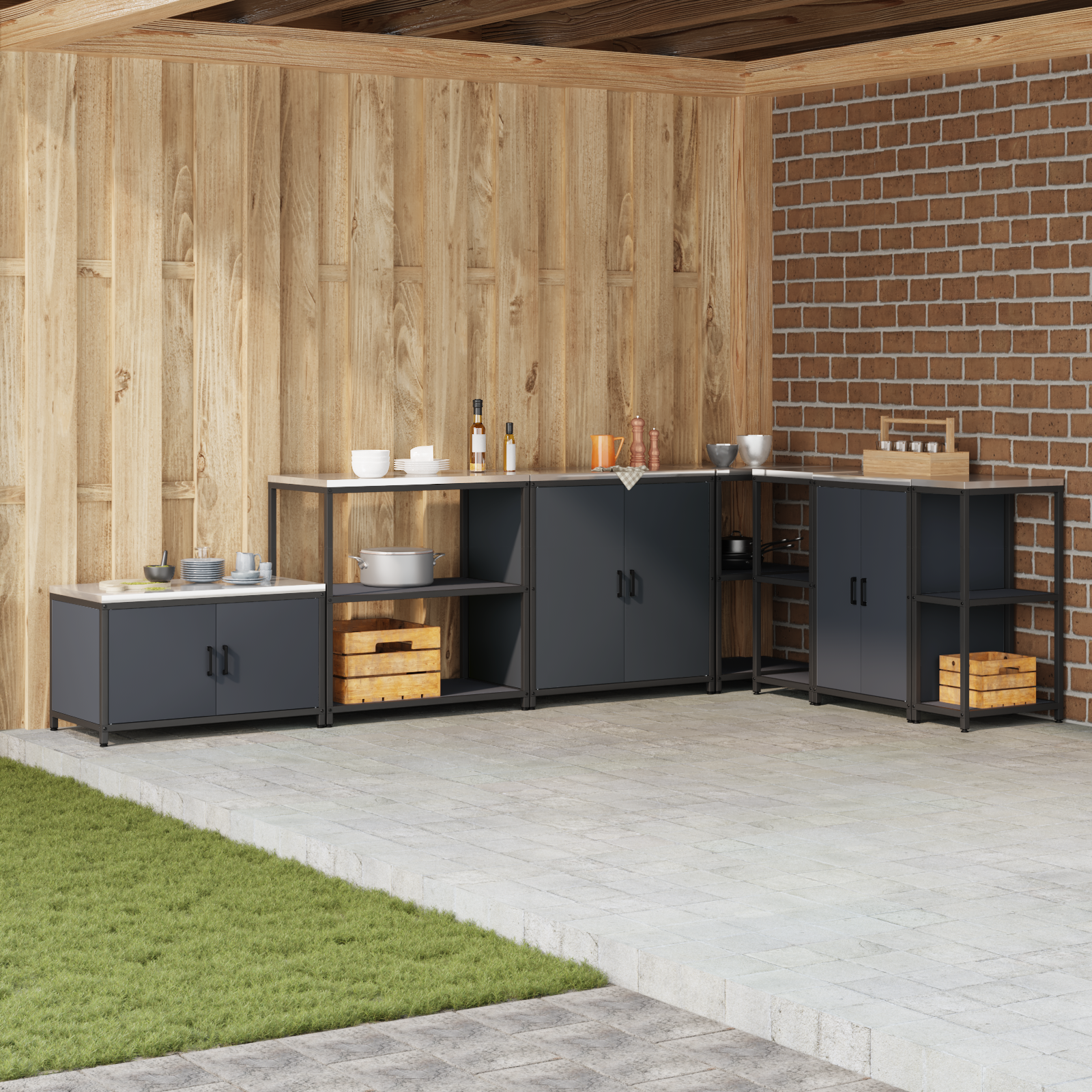 Kitchen Storage Anthracite 60 x 50 x 92 cm Steel