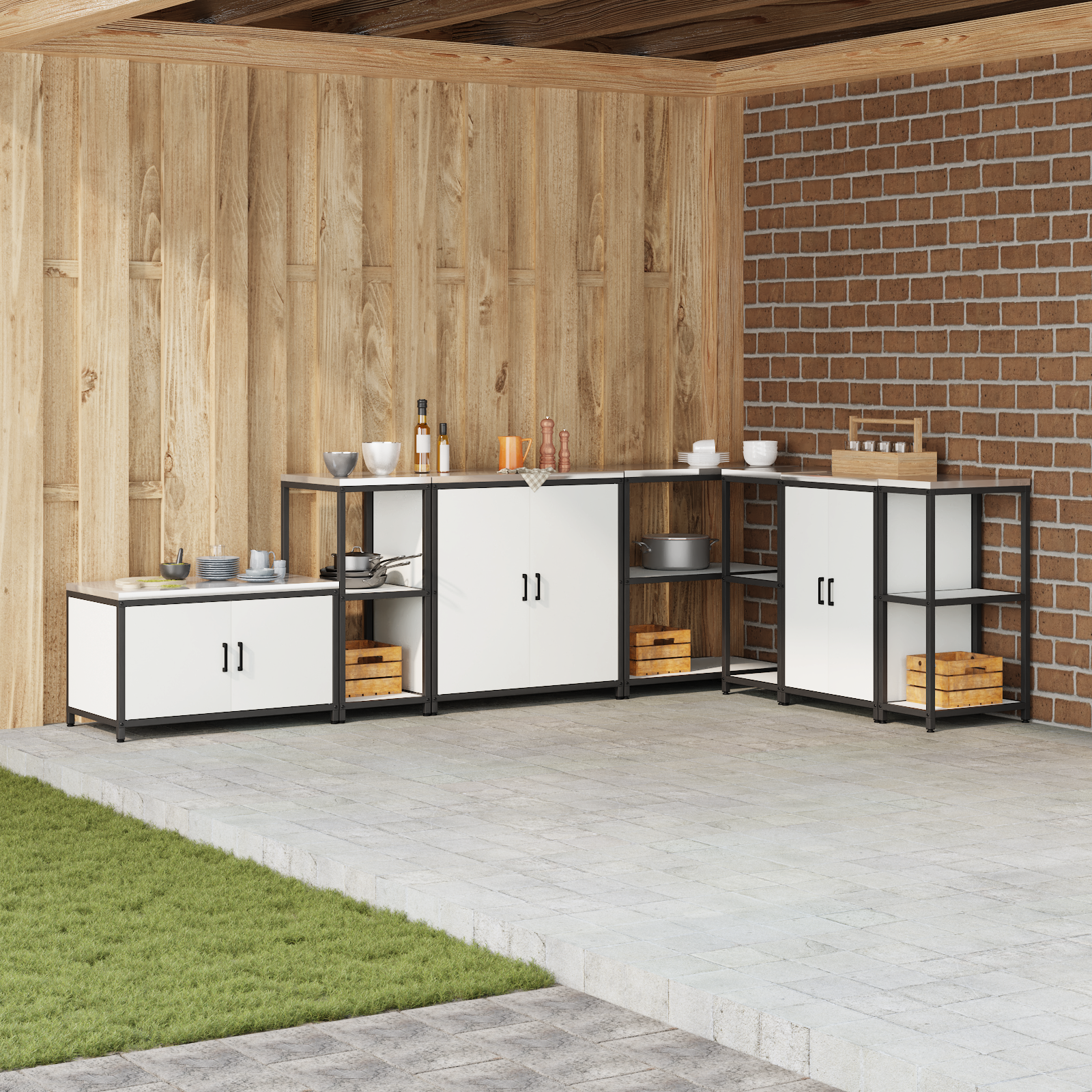 Virtuves uzglabāšana ar plauktu Balta 60 x 50 x 92 cm Tērauds