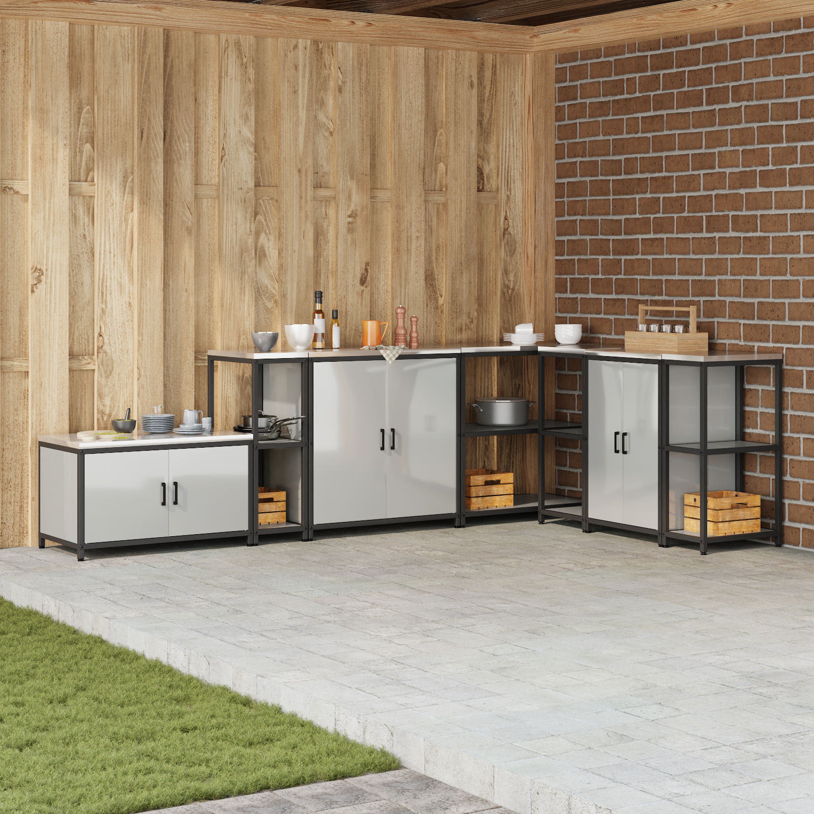 Virtuves uzglabāšanas plaukts Sudraba 60 x 50 x 92 cm Tērauds