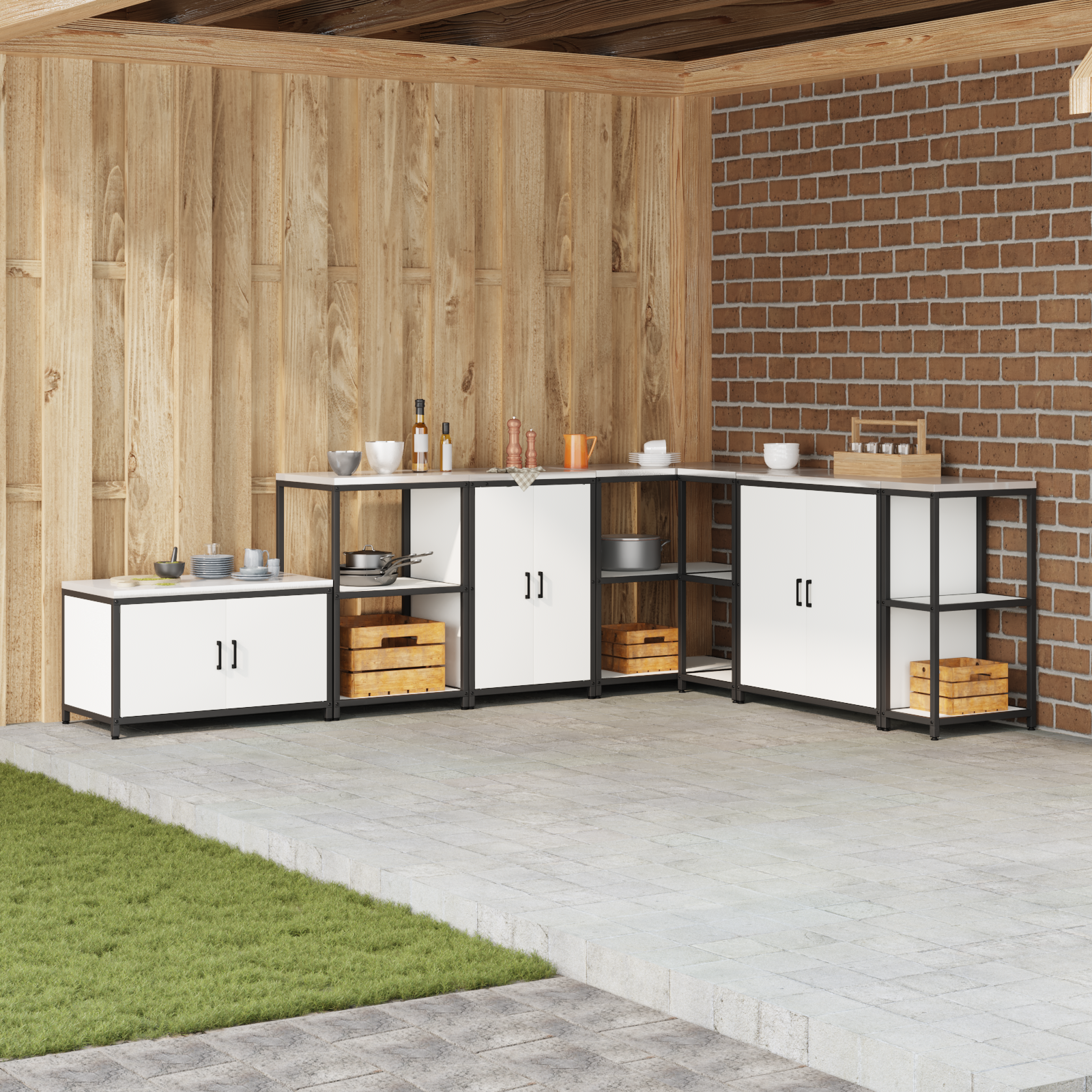 Virtuves uzglabāšana ar plauktu Balta 60 x 50 x 92 cm Tērauds