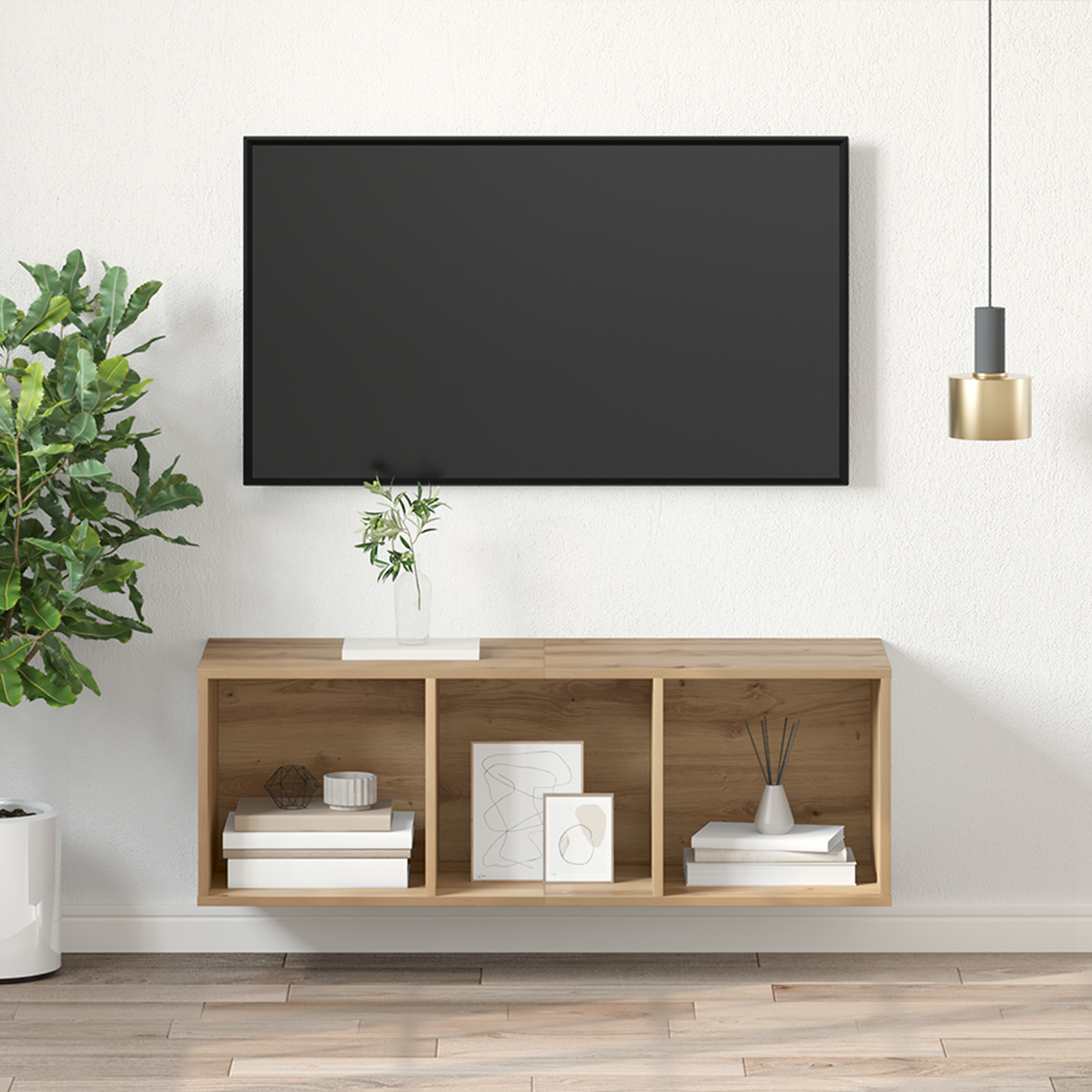 TV spinta artisano ąžuolo 37 x 37 x 107 cm Apdirbta mediena