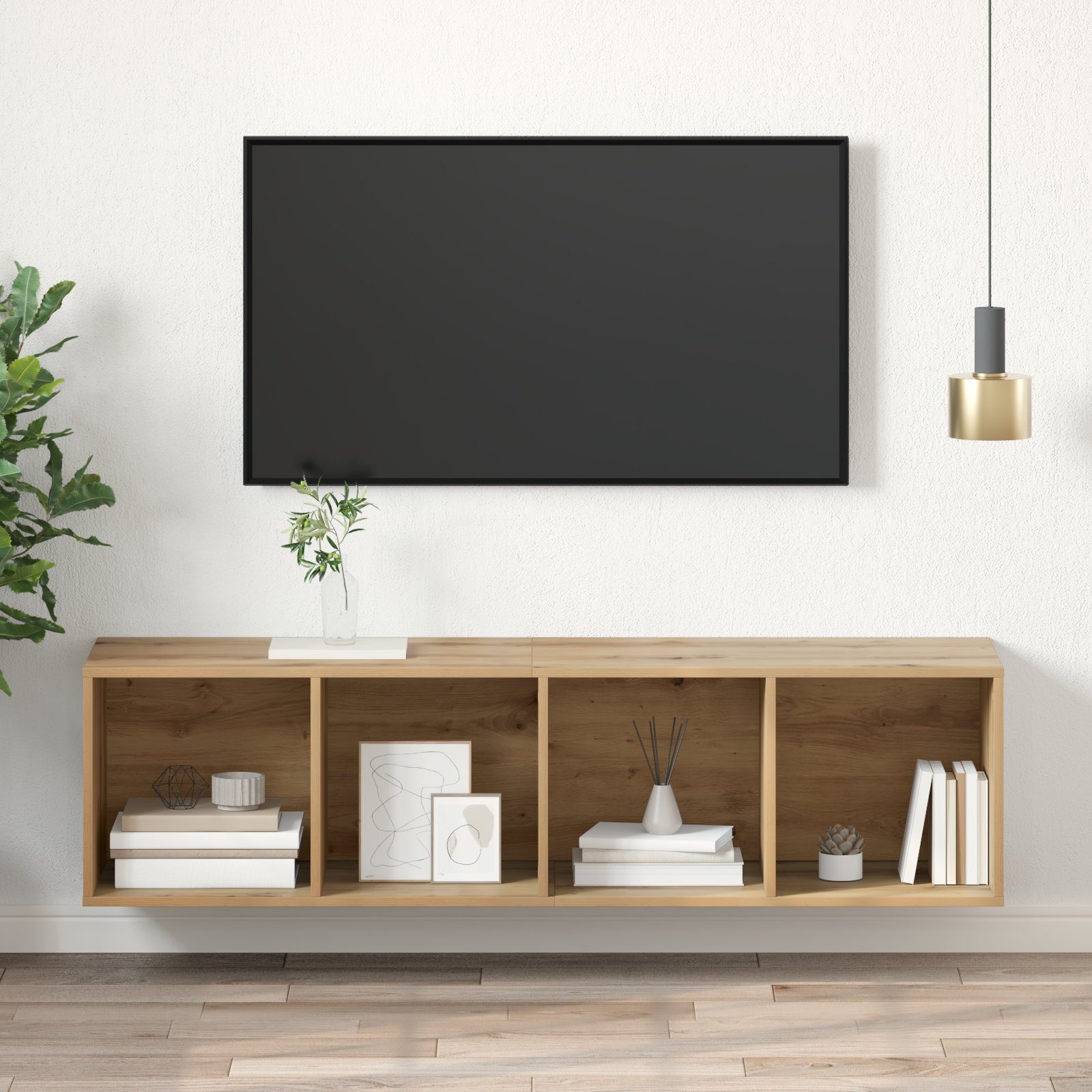 TV spinta artisano ąžuolo 37 x 37 x 142.5 cm Apdirbta mediena