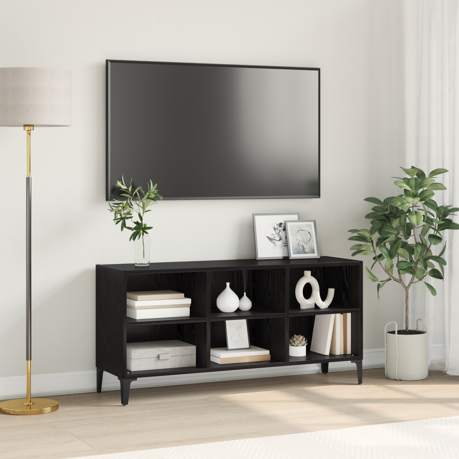 TV spintelių komplektas Juodas 103,5 x 30 x 50 cm