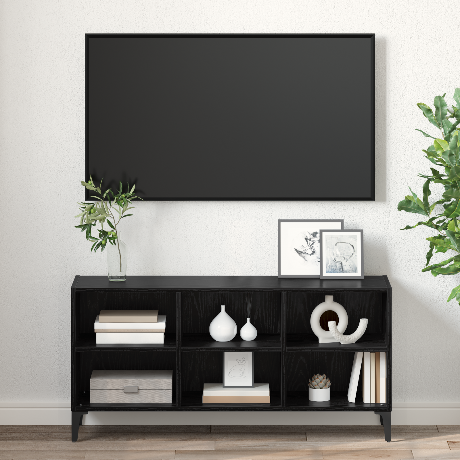 TV spintelių komplektas Juodas 103,5 x 30 x 50 cm