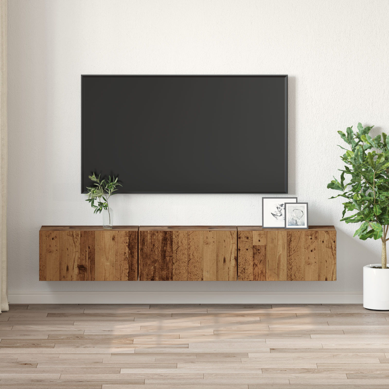 TV spintelių komplektas 3 pcs Ruda 60 x 30 x 30 cm