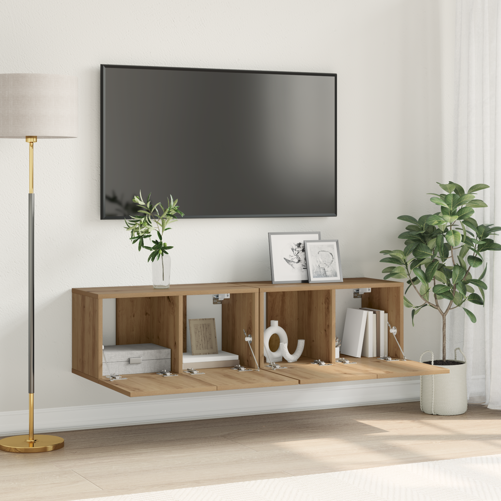 TV Cabinet Set 2 pcs Brown 60 x 30 x 30 cm