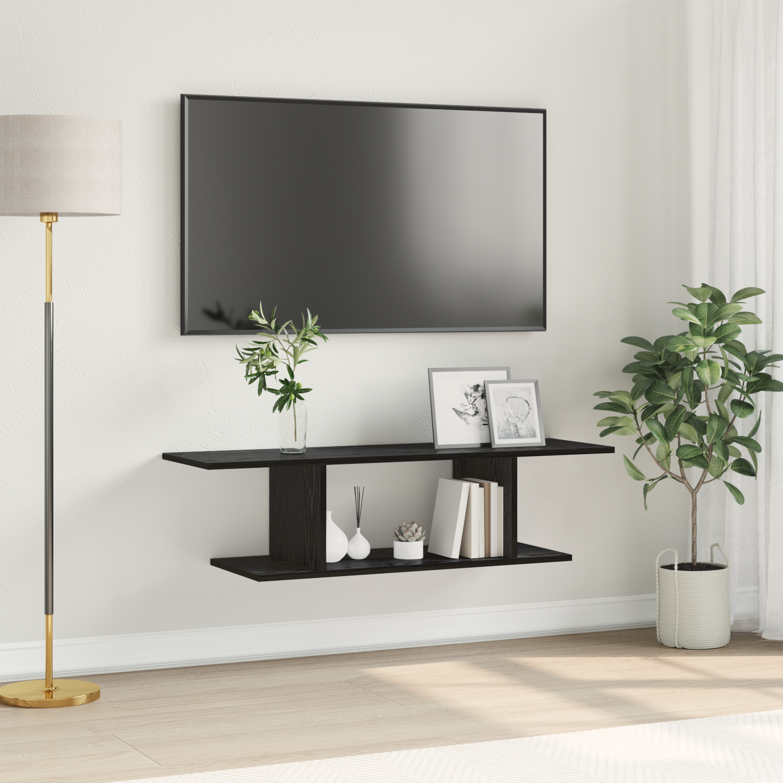 TV spintelių komplektas Juoda 103 x 30 x 26,5 cm