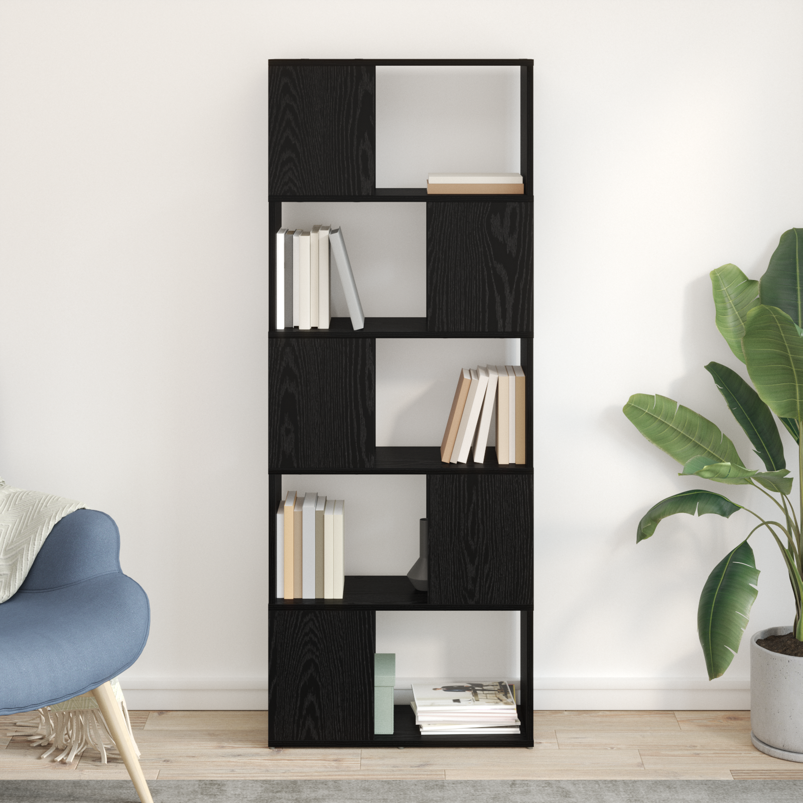 TV spintelių komplektas Juoda 60 x 24 x 156 cm Apdirbta mediena